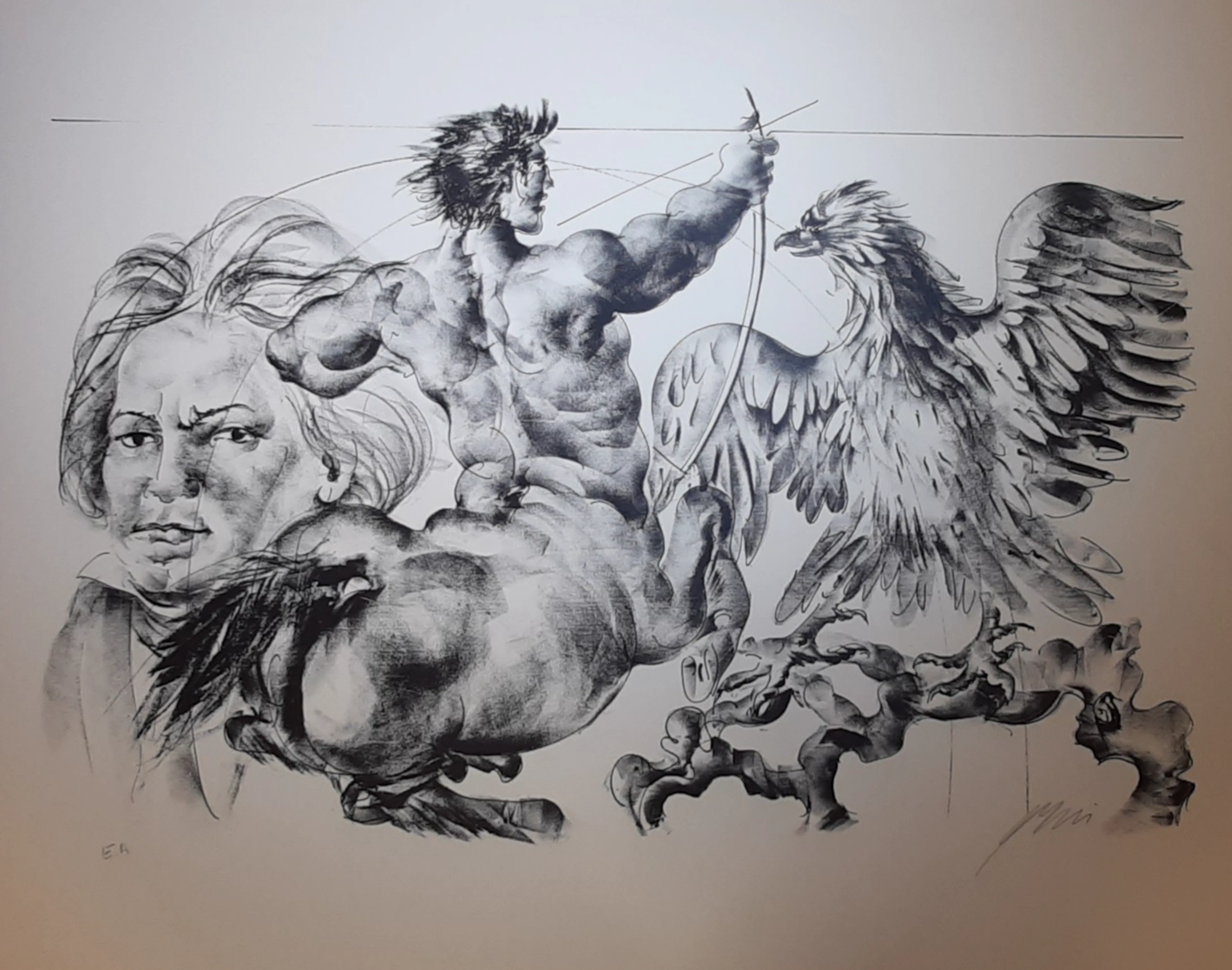 Hans ERNI - Le Sagittaire, 1970 - Lithographie originale signée au crayon