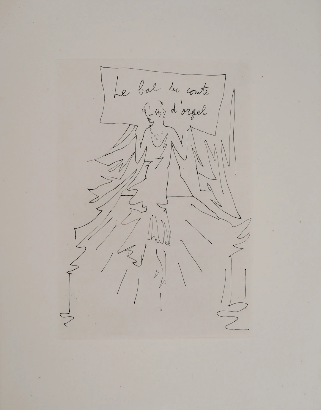 Jean COCTEAU : Le bal du comte d'Orgel, La danseuse, gravure originale