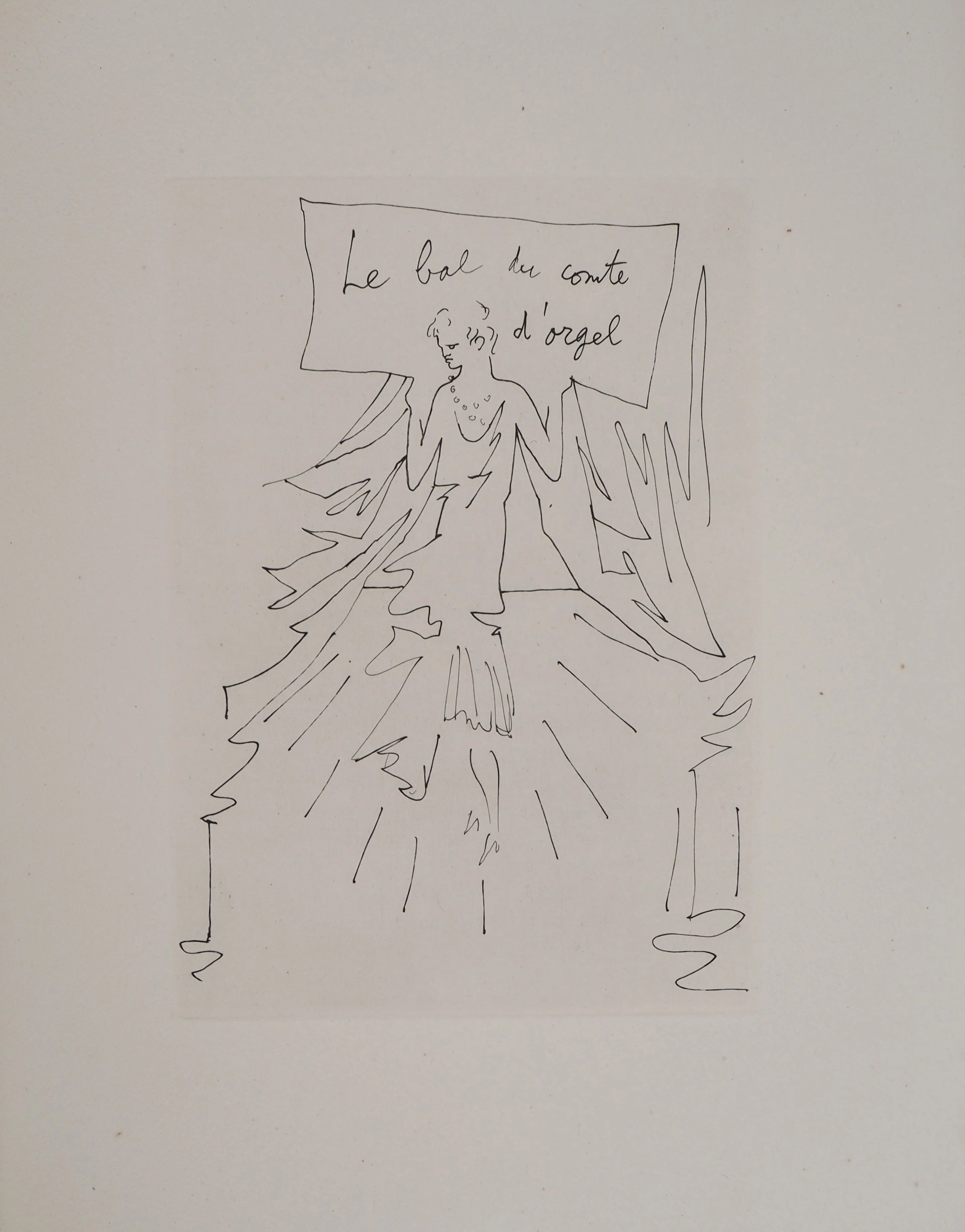 Jean COCTEAU : Le bal du comte d'Orgel, La danseuse, gravure originale