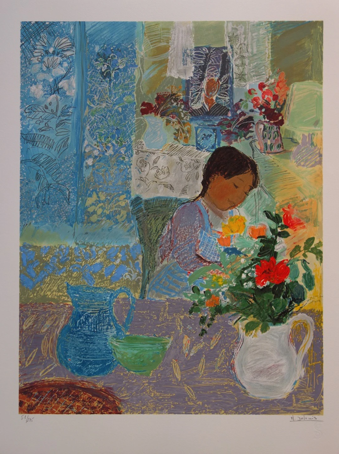 Nancy DELOUIS : Rêve de petite fille - Lithographie originale signée