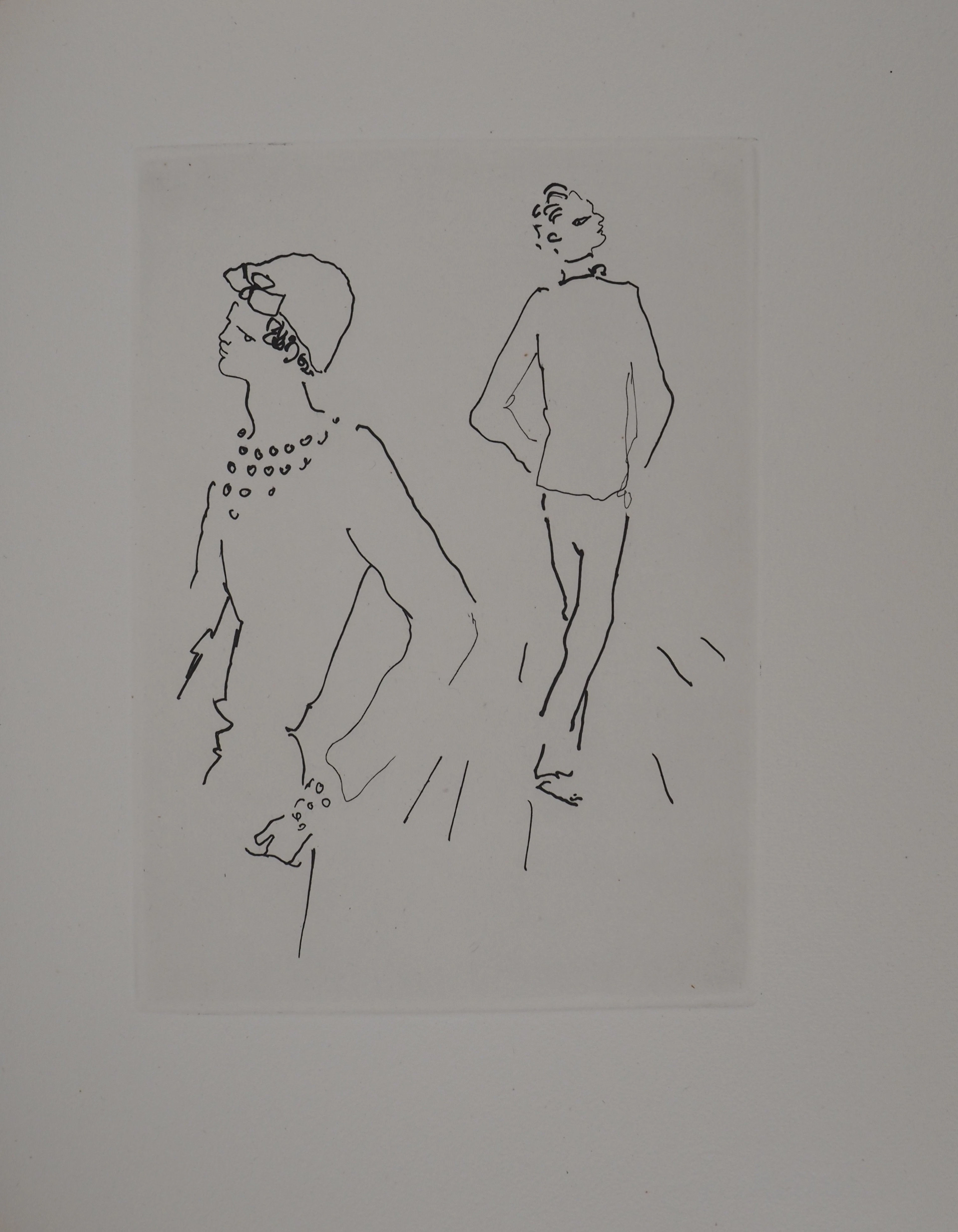Jean COCTEAU : Le bal du comte d'Orgel, La distance, gravure originale
