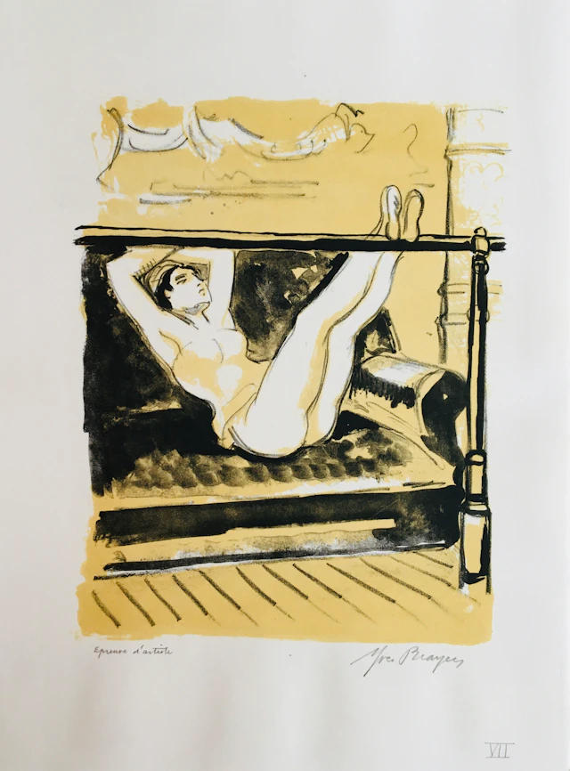 Yves BRAYER - Le repos au foyer de la danse, 1969 - Lithographie signée