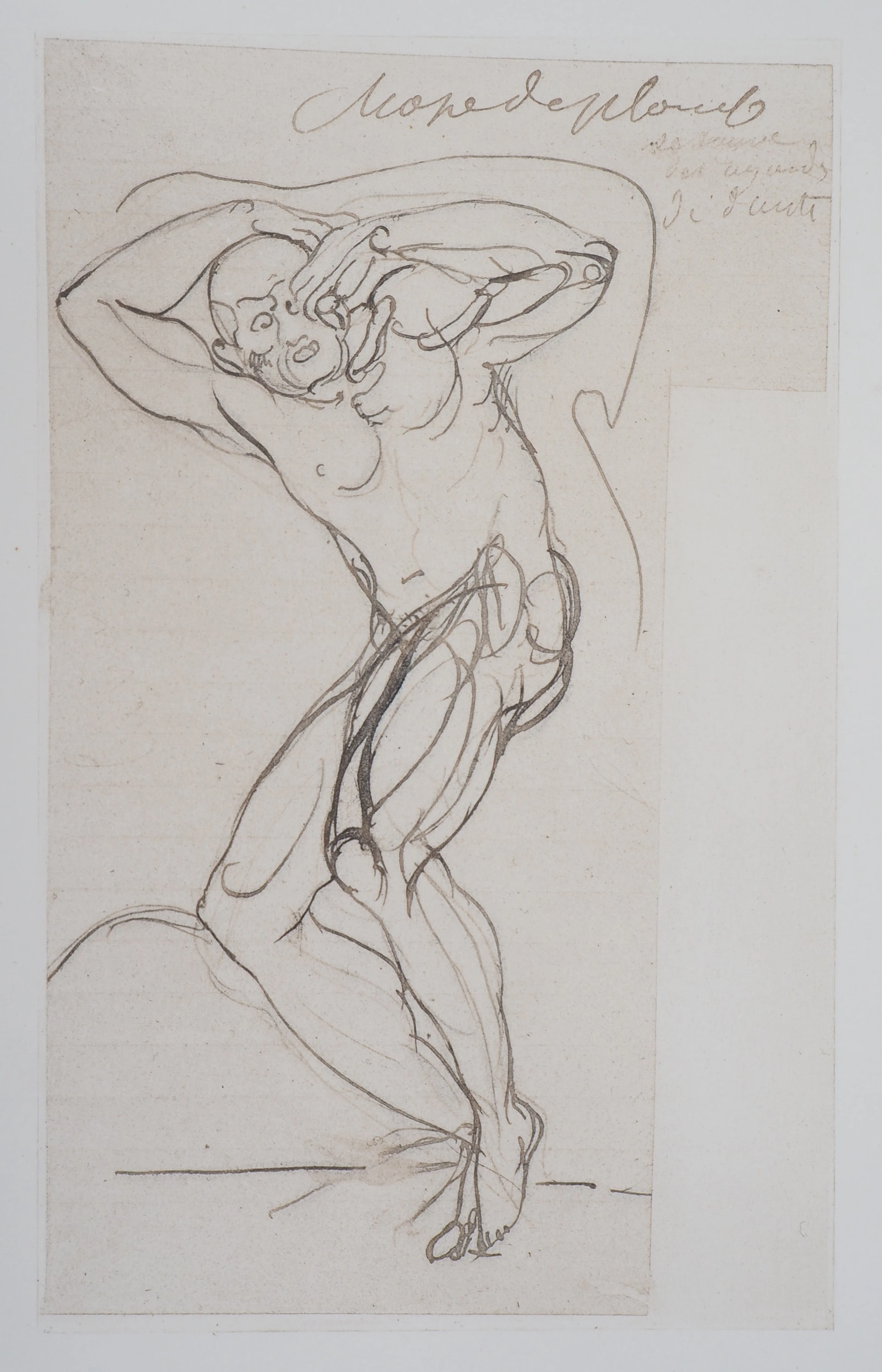 Auguste RODIN : Damné sous une chape de plomb, Gravure