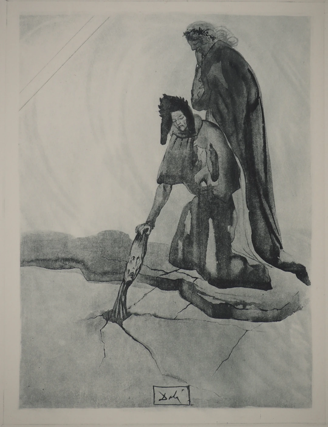 Salvador DALI - Enfer 33 : Les Traîtres envers leur patrie - Gravure signée