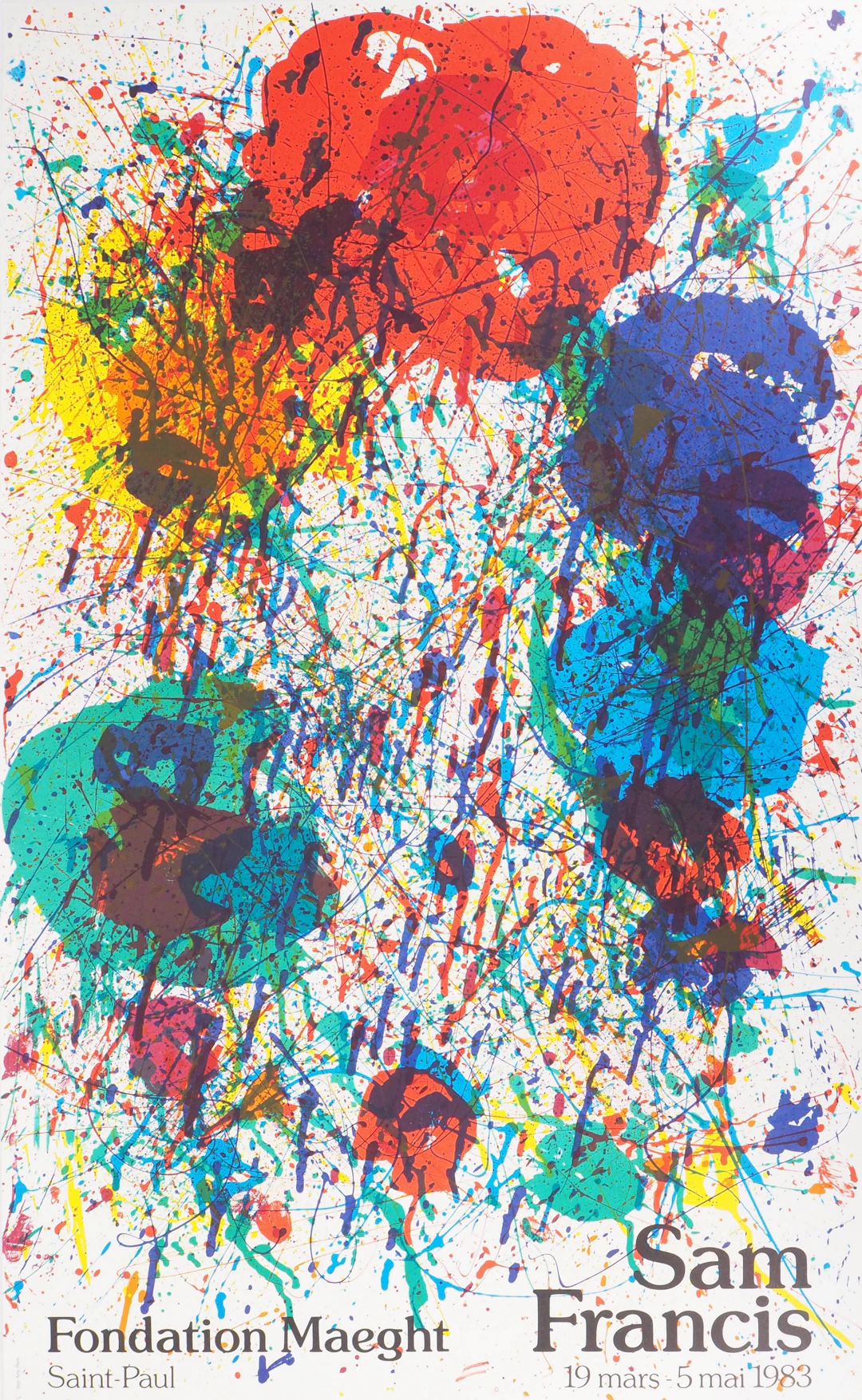 Sam FRANCIS : Explosion de couleurs - Affiche lithographique originale d’époque