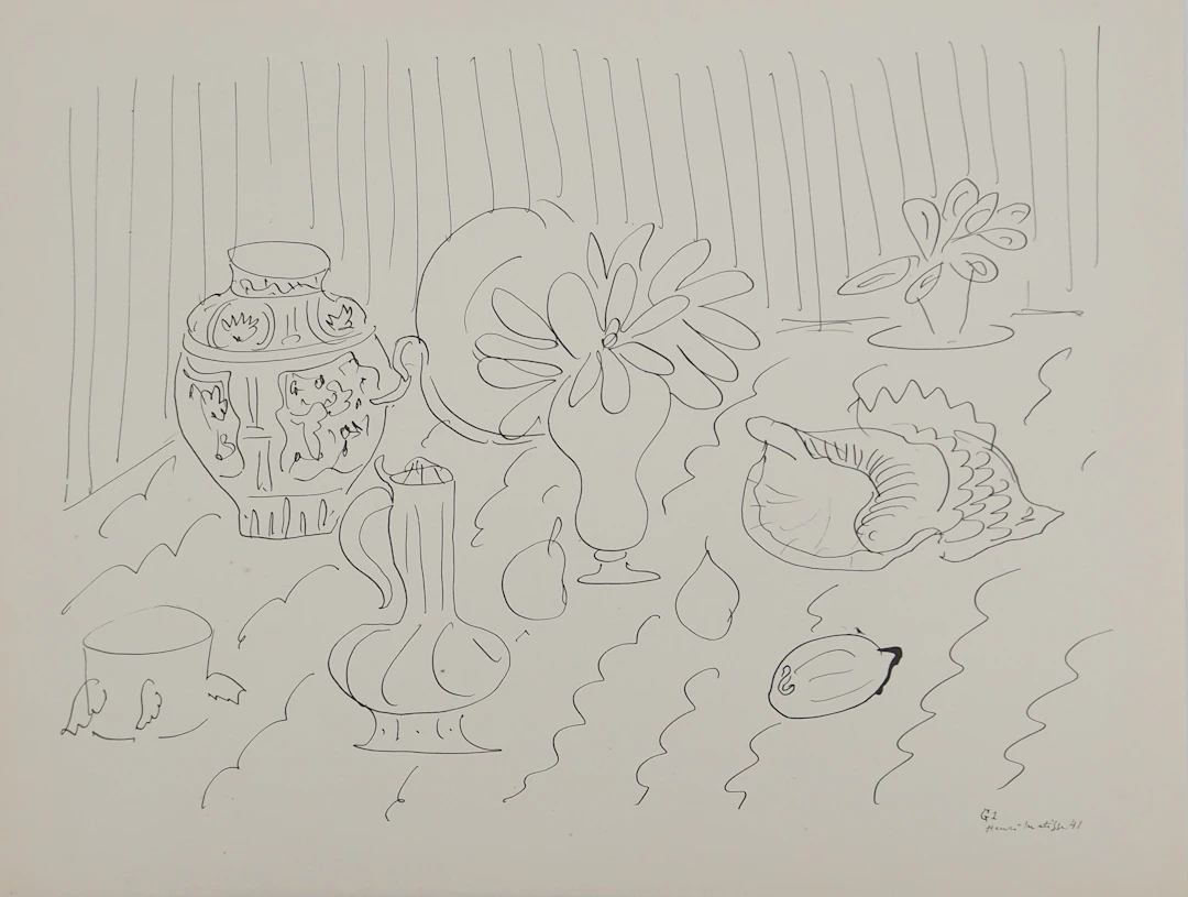 Henri MATISSE : Nature morte à la céramique, Lithographie signée