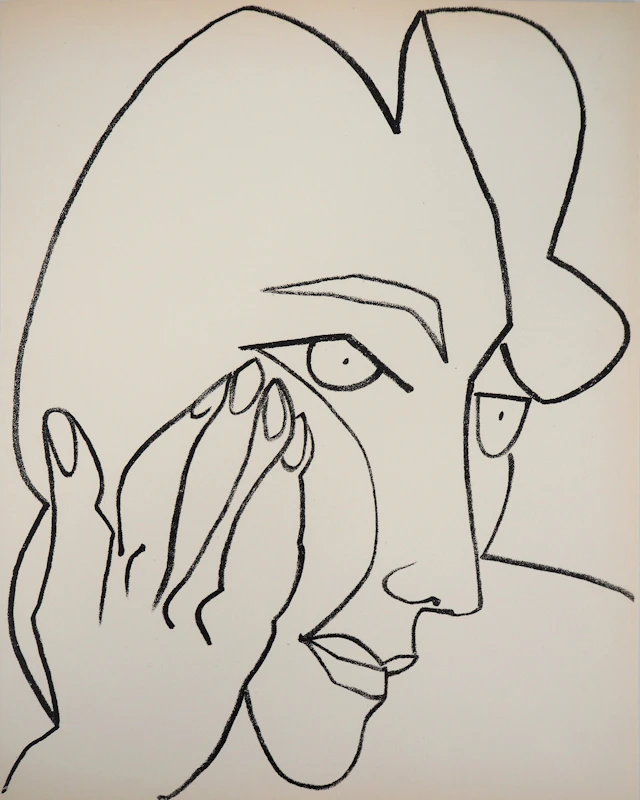 Françoise GILOT - Femme pensive, 1951 - Lithographie originale