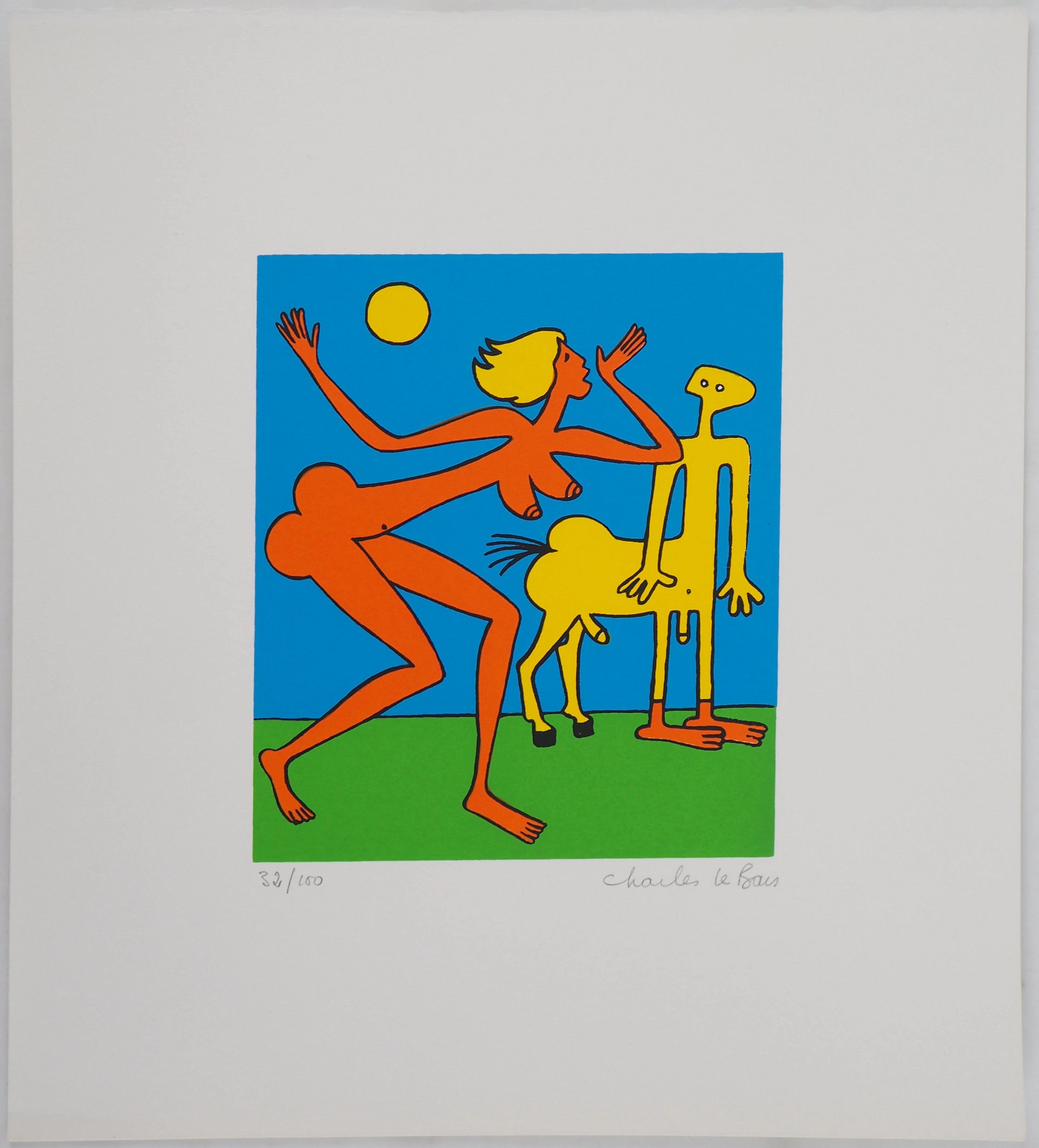 Charles LE BARS : Rencontre, Sérigraphie originale signée