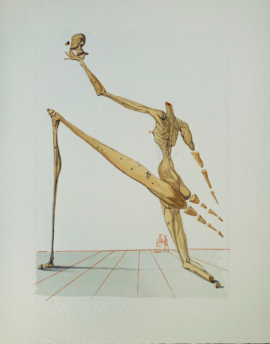 Salvador DALI : Bertrand de Horn, Bois gravé original