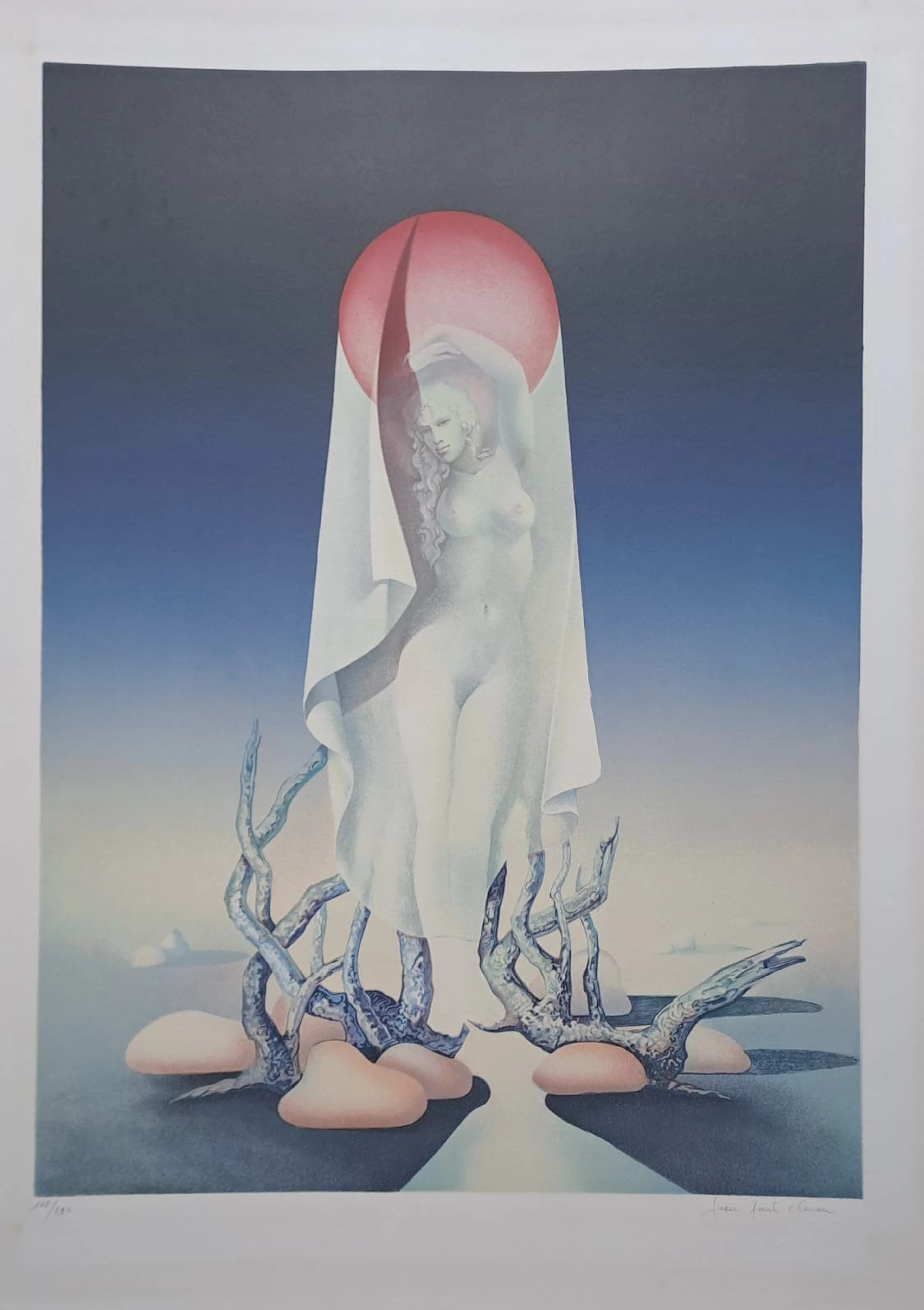 Jean-Paul Cleren - L’éclipse - Lithographie originale, signée au crayon