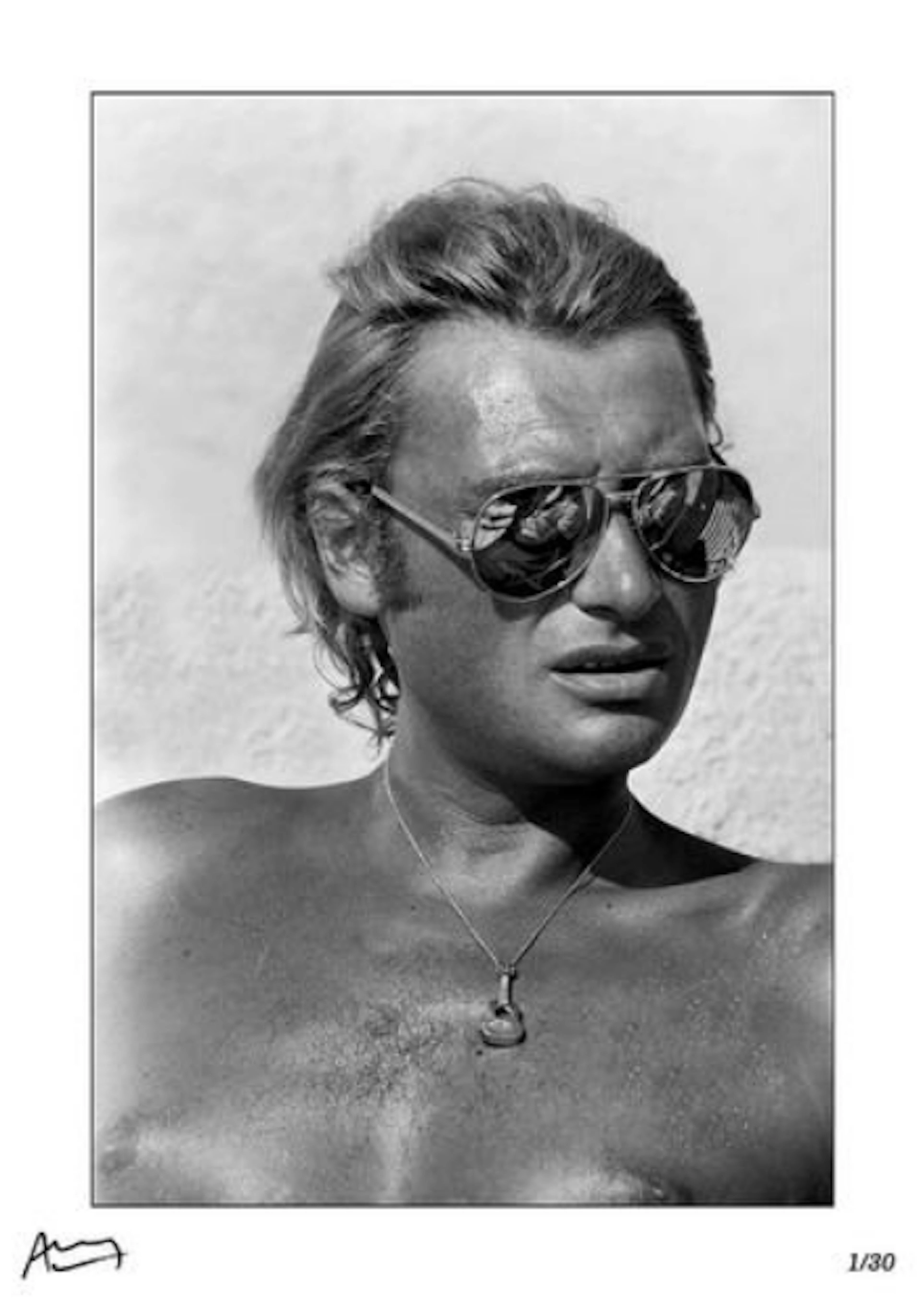 Francis APESTEGUY - Johnny Hallyday, Bain de soleil à Saint Tropez