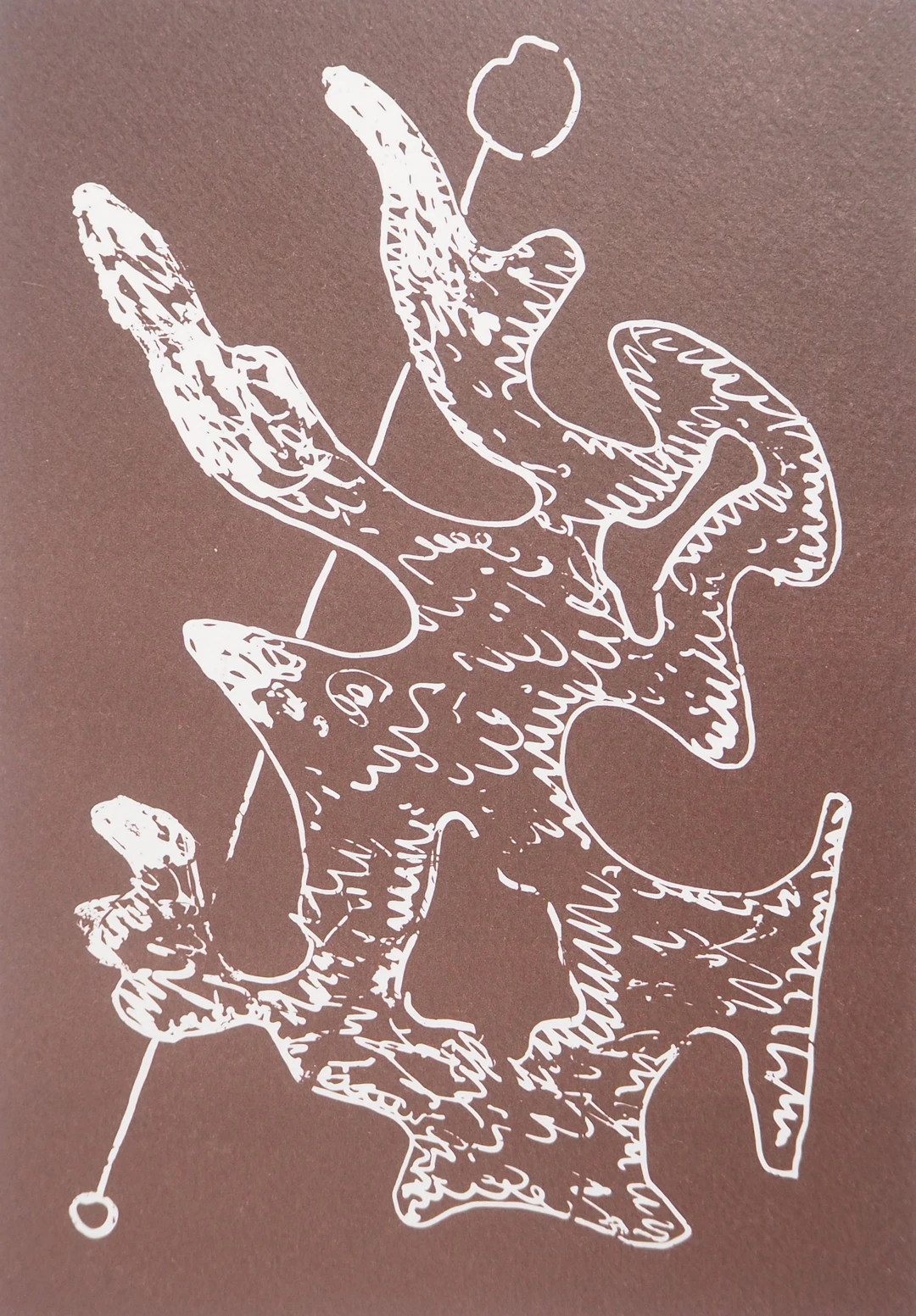 Man RAY : Figure onirique en marron, Marie, 1969 - Photolithographie originale