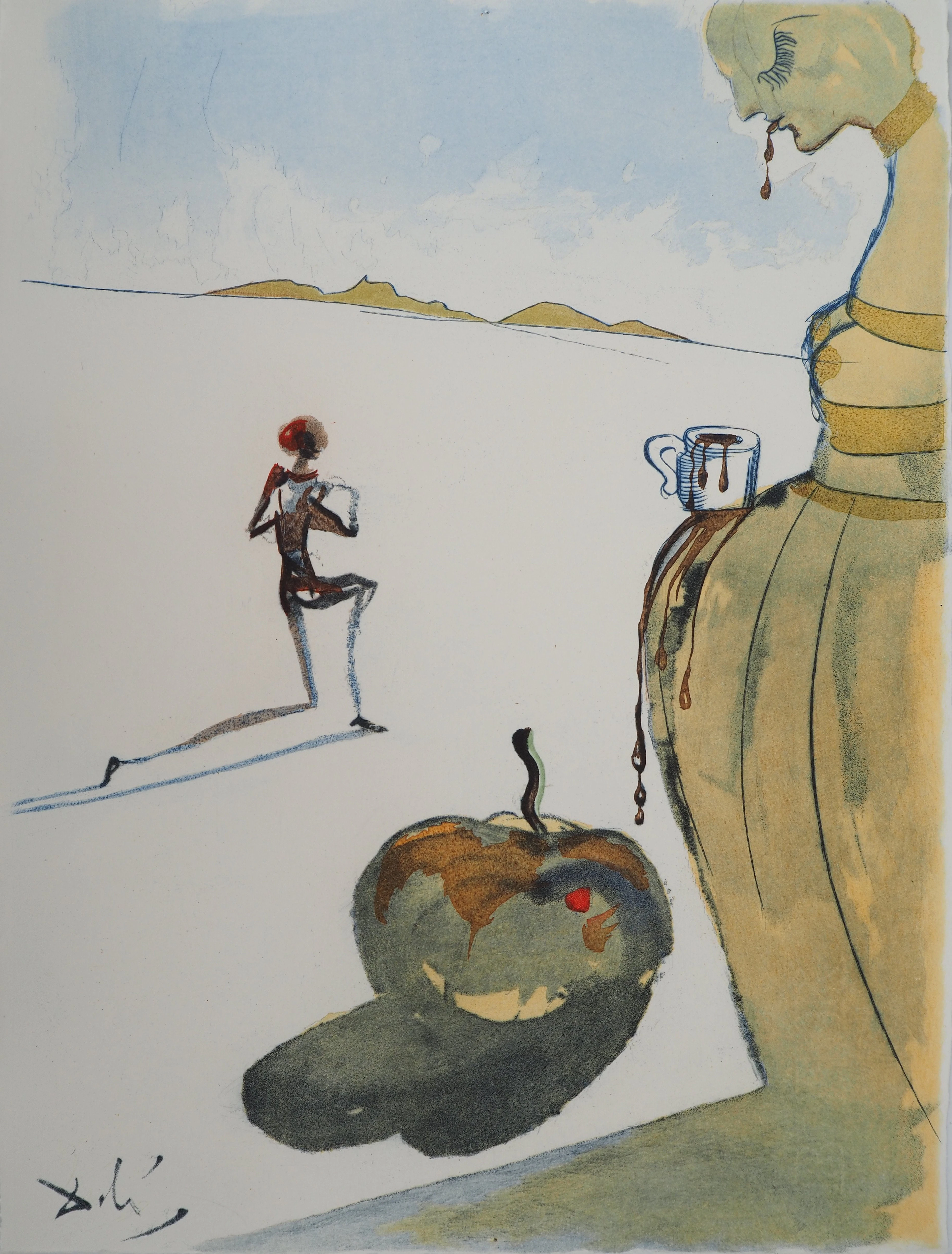 Salvador Dali : Casanova, La femme à la tasse de chocolat, Gravure