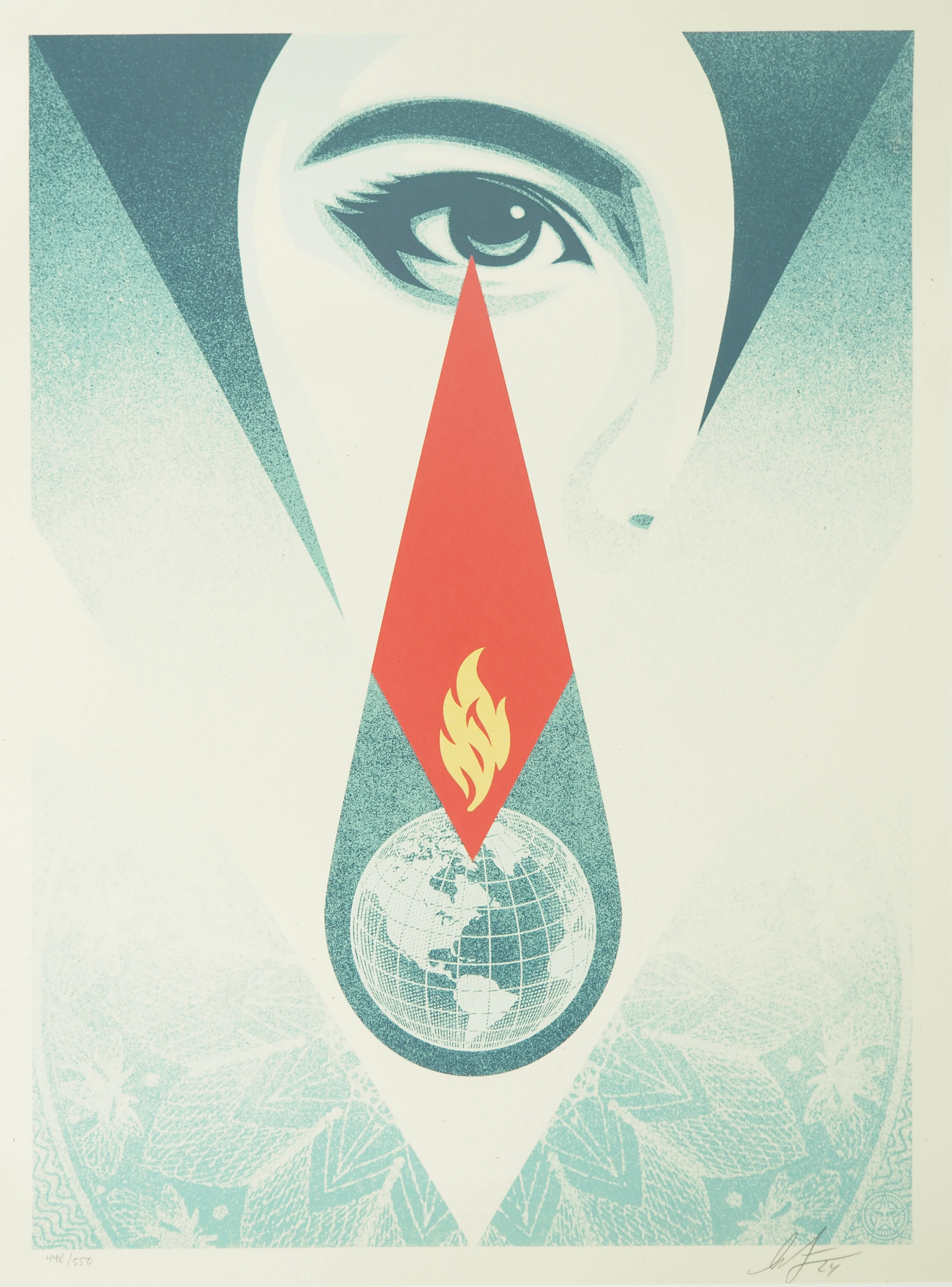 Shepard FAIREY (OBEY) : Tear Flame - Sérigraphie originale signée
