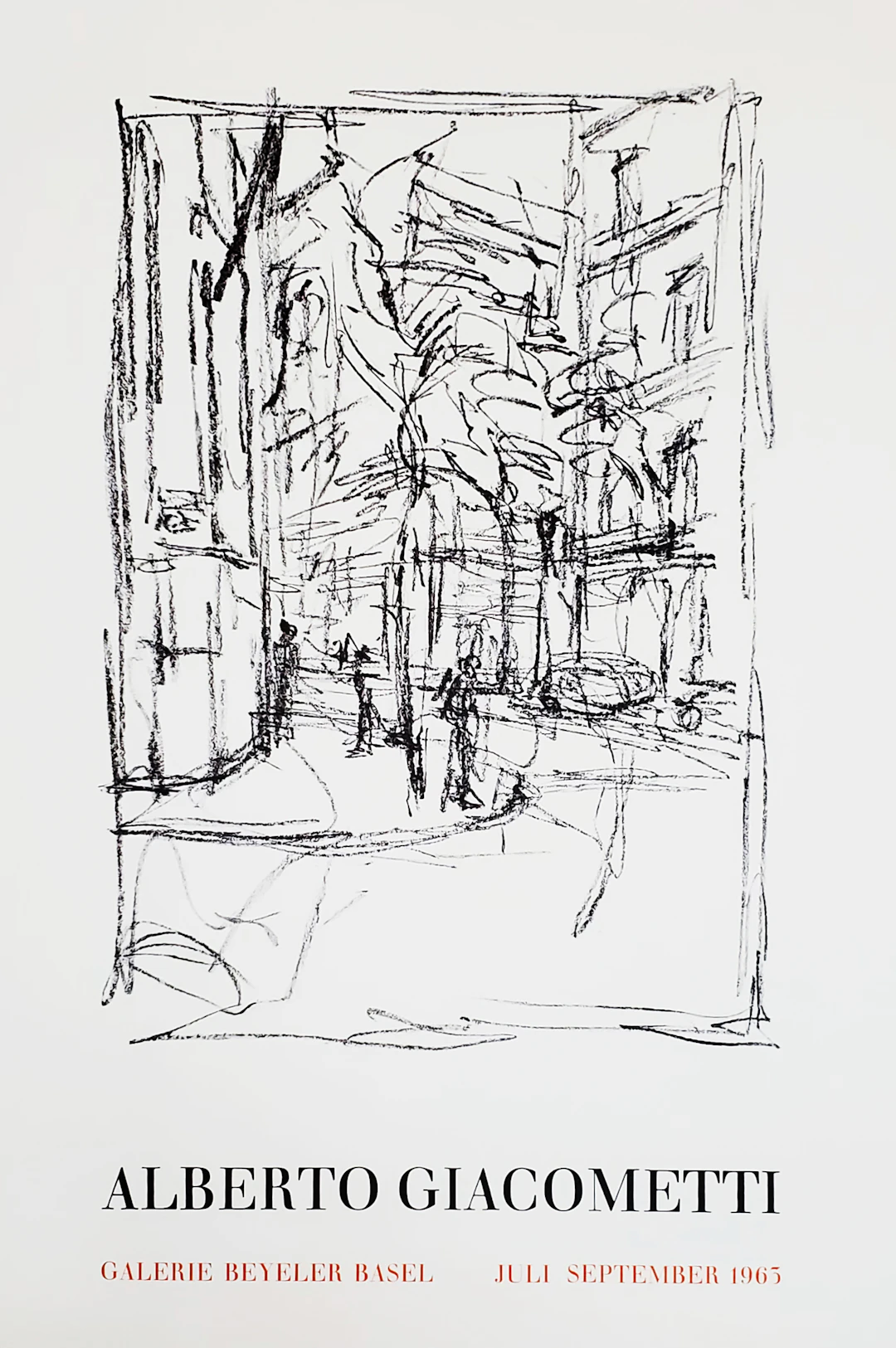 Alberto Giacometti, affiche originale Galerie Beyeler, 1963