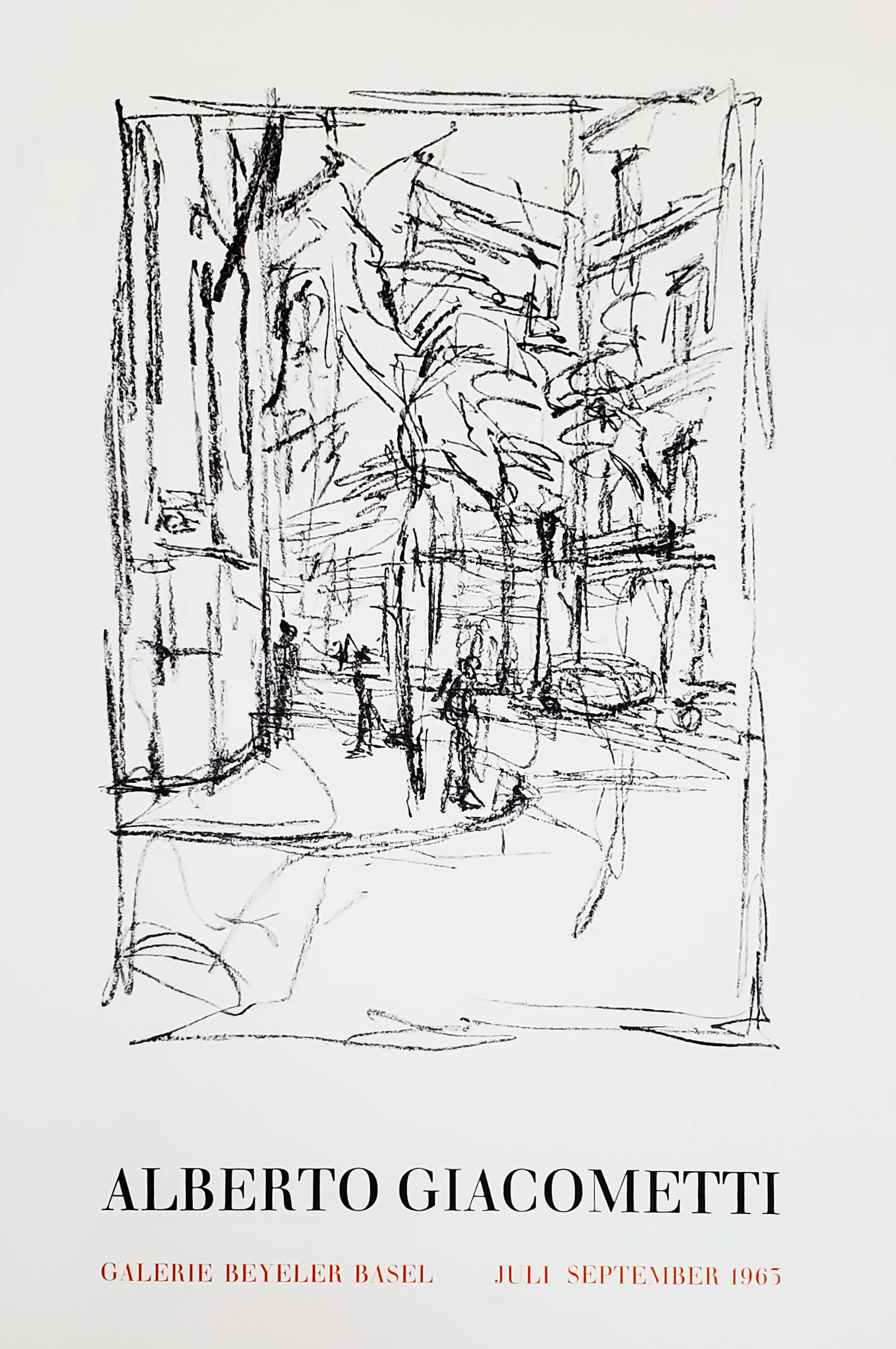Alberto Giacometti, affiche originale Galerie Beyeler, 1963