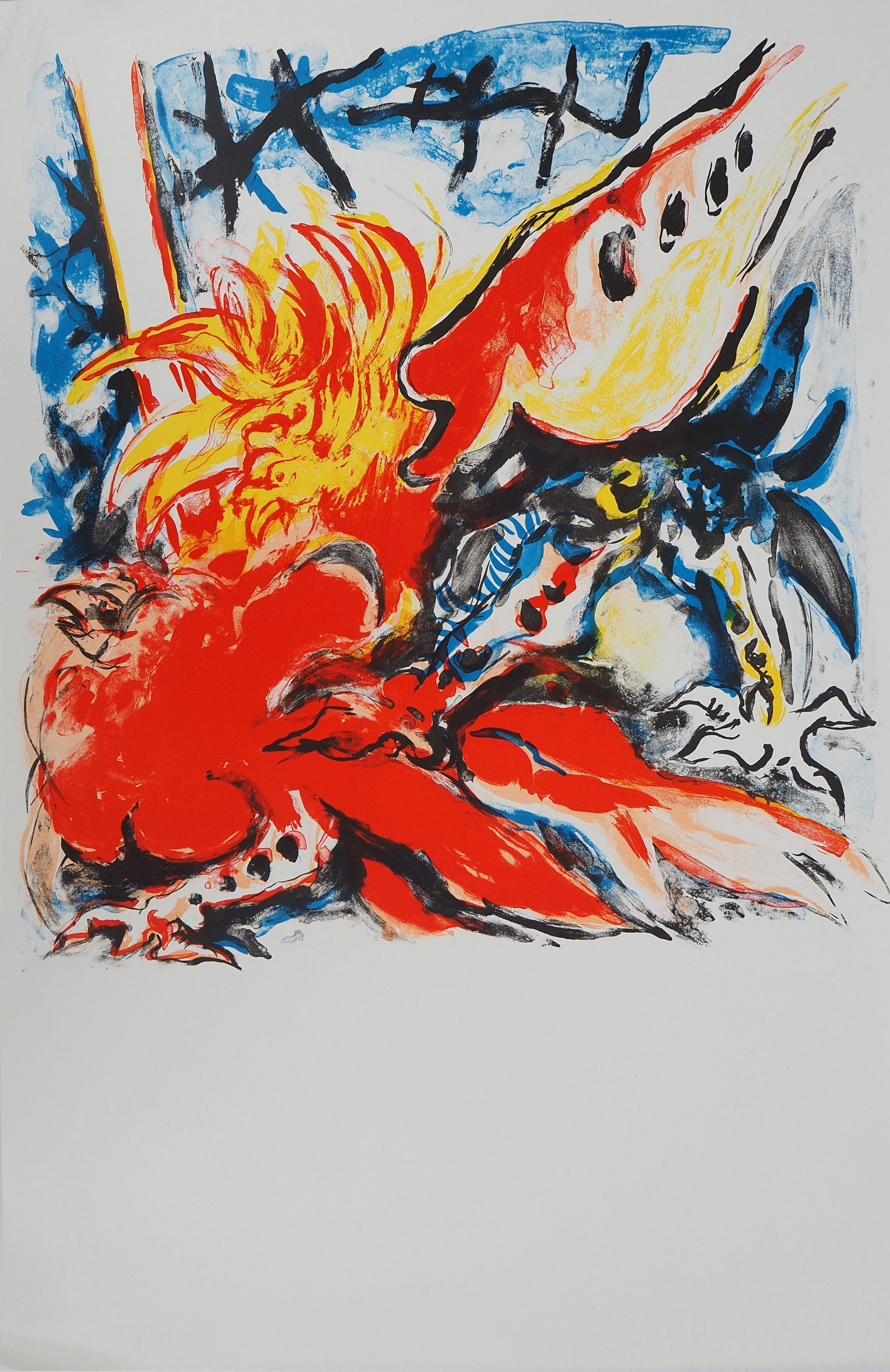 Edouard PIGNON : La fureur animale, Lithographie originale