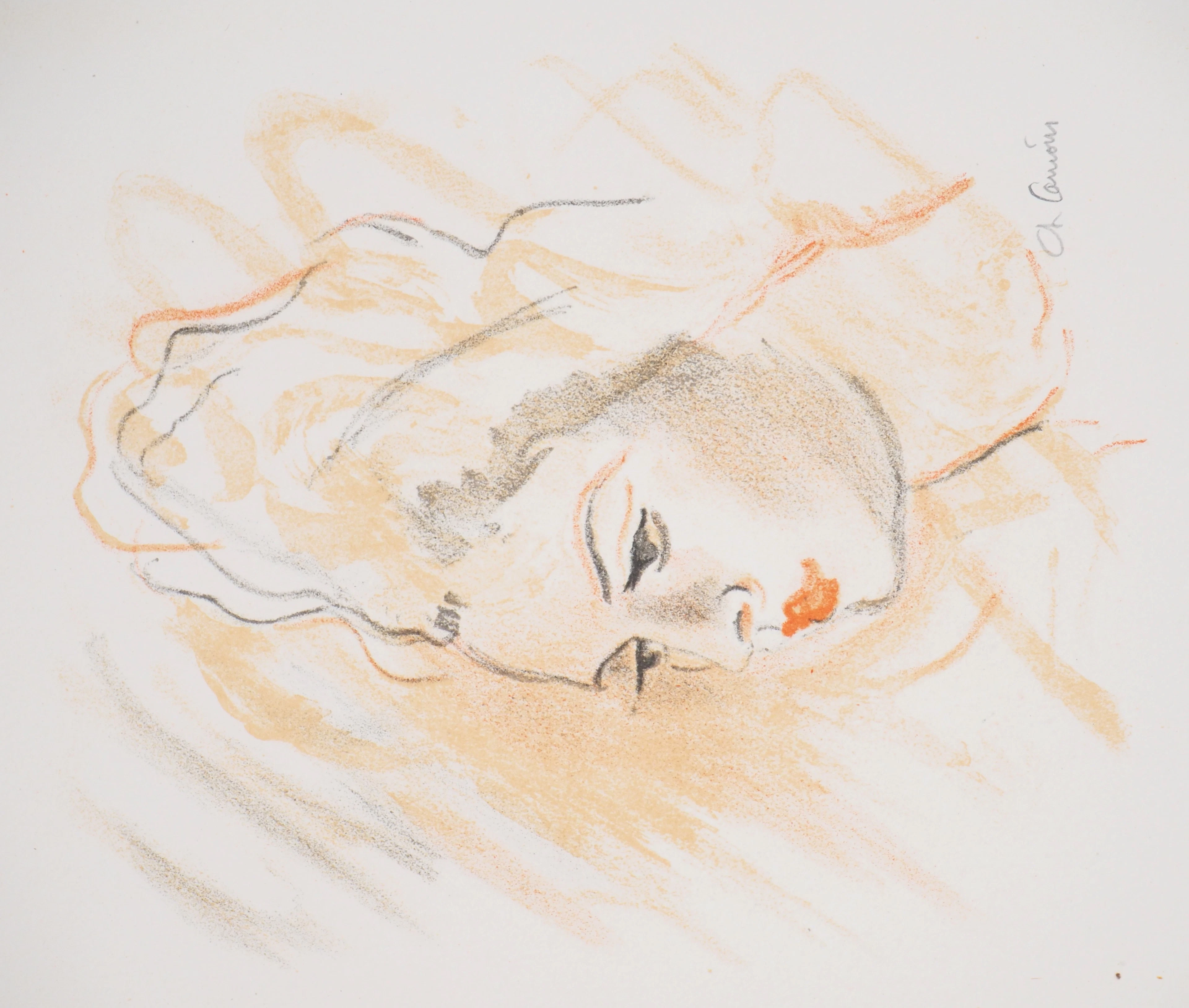 Charles CAMOIN : Portrait féminin de profil - Lithographie signée