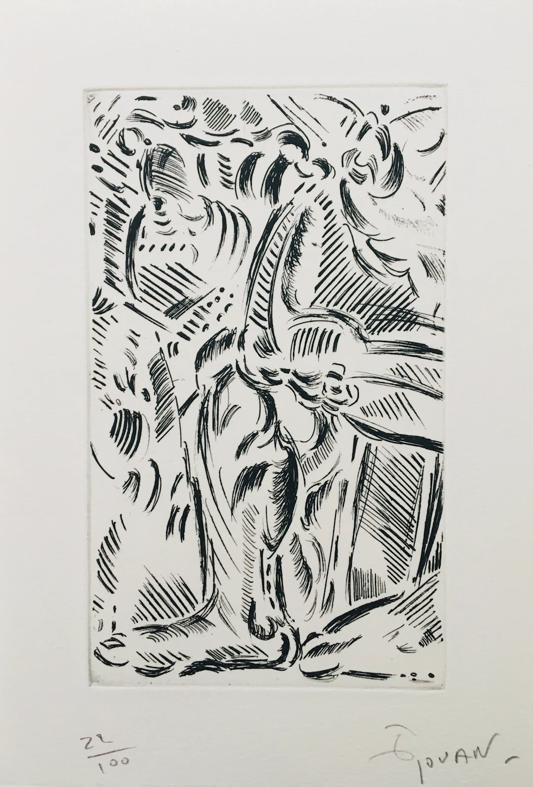 François ROUAN - La figure du rond, 1992 - Eau-forte originale signée au crayon