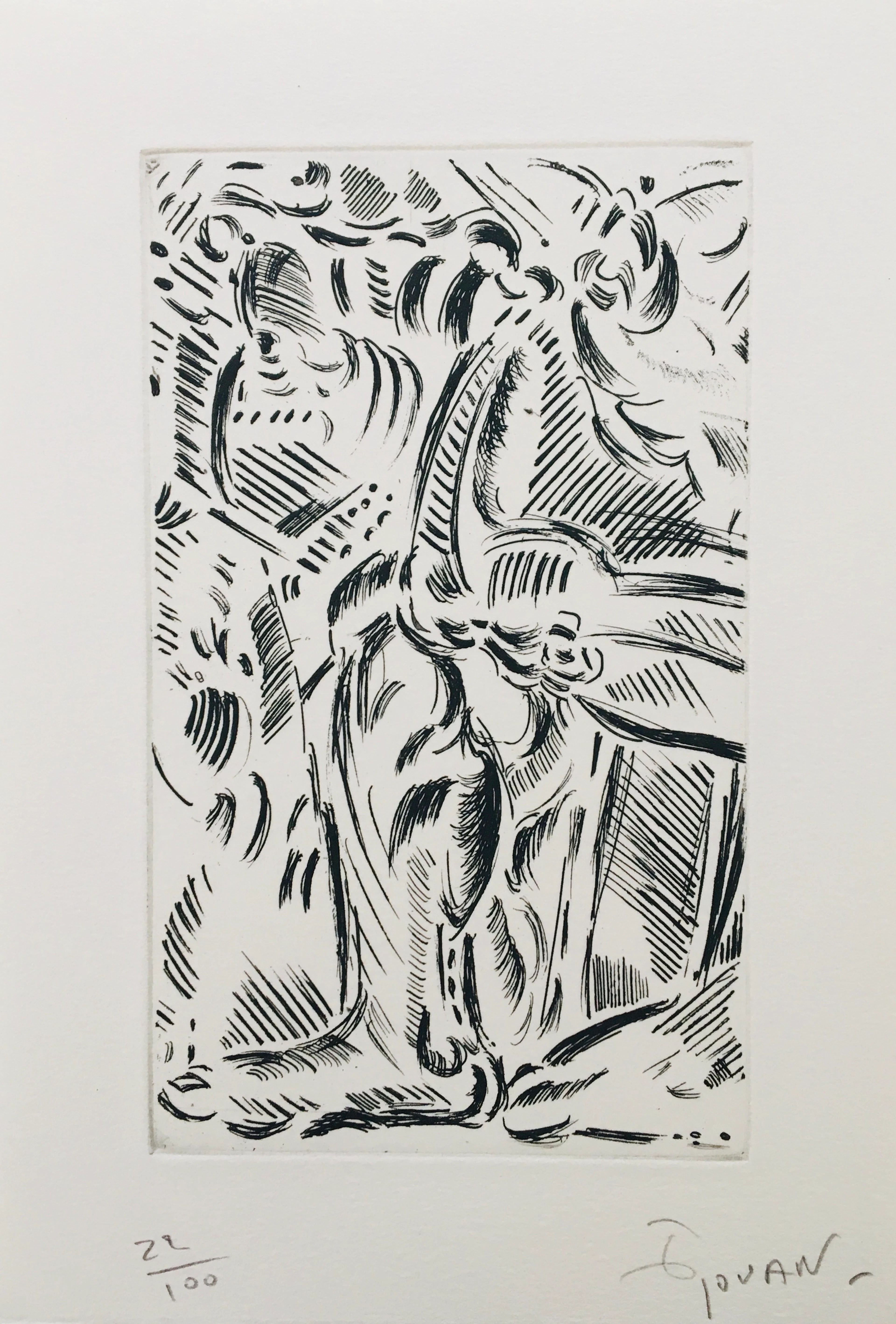 François ROUAN - La figure du rond, 1992 - Eau-forte originale signée au crayon