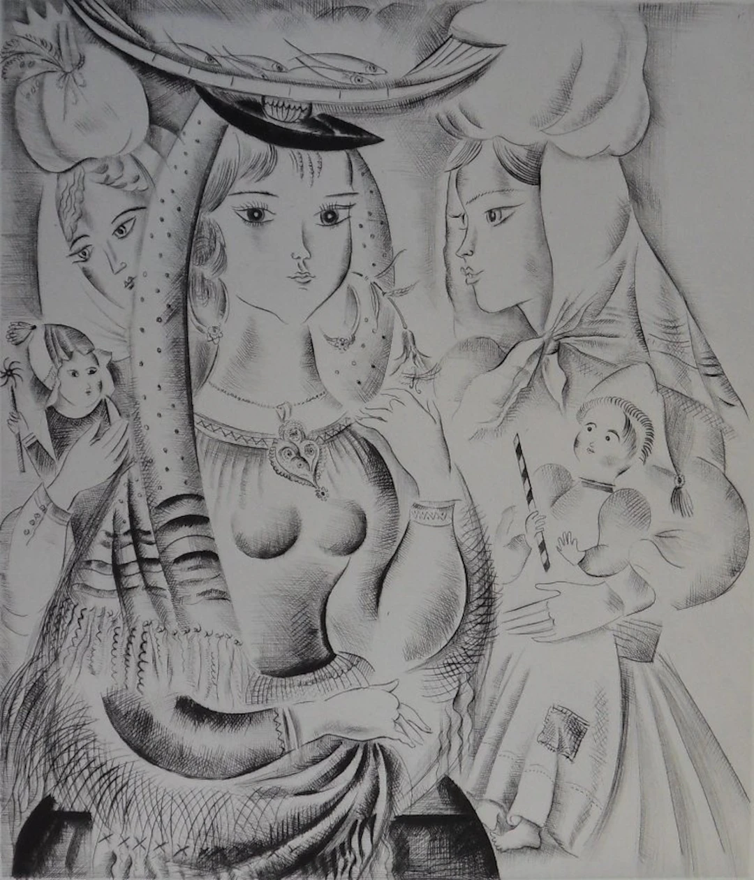 Mily POSSOZ : La fête portugaise - Gravure originale signée