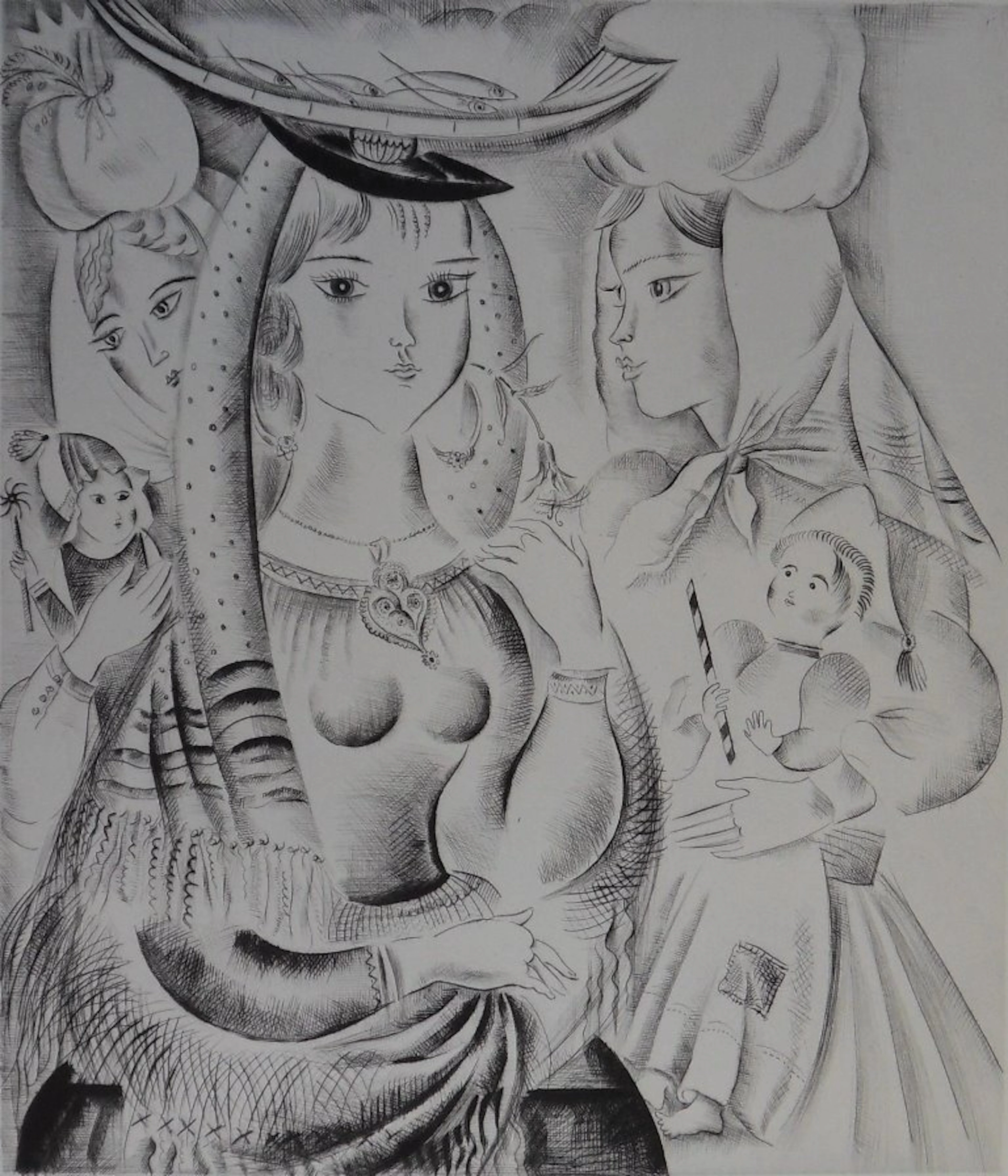 Mily POSSOZ : La fête portugaise - Gravure originale signée