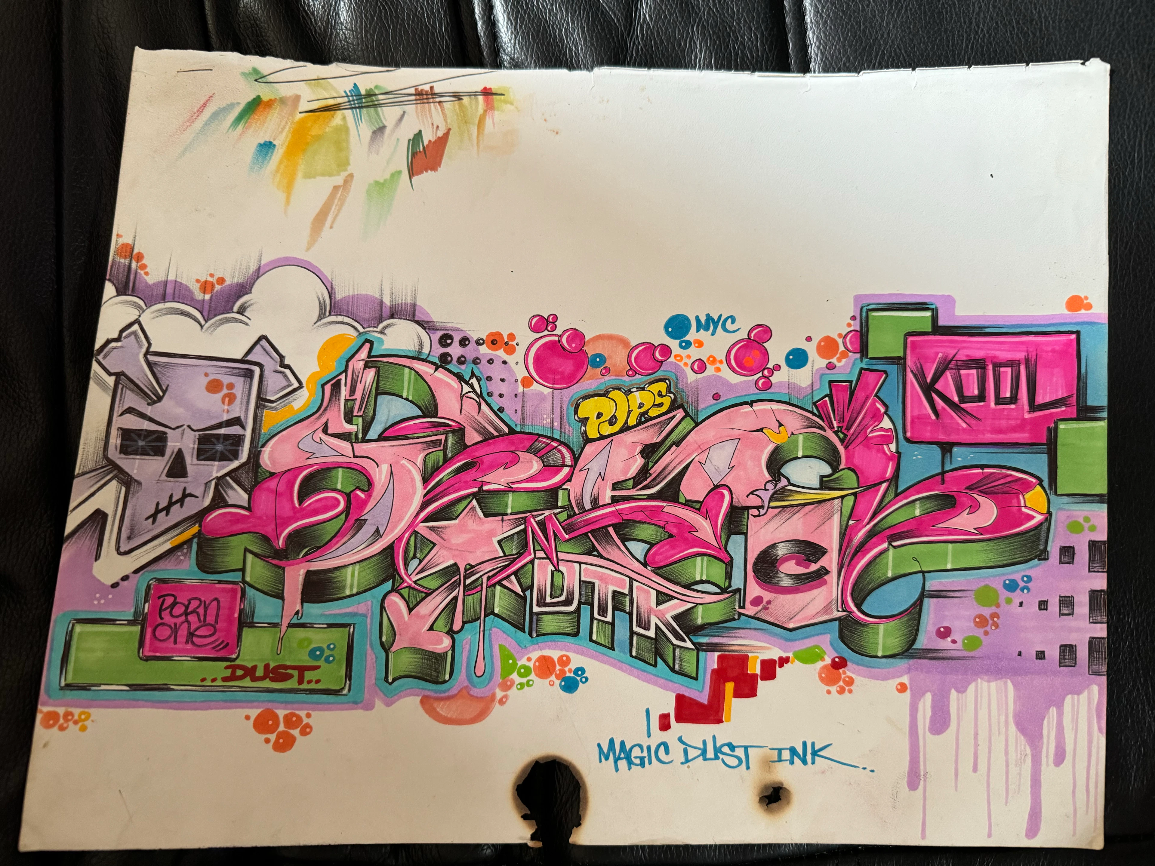 NOTCH 56 FBA (bronx) graffiti sketch signé sur papier 35x27cm de 2010