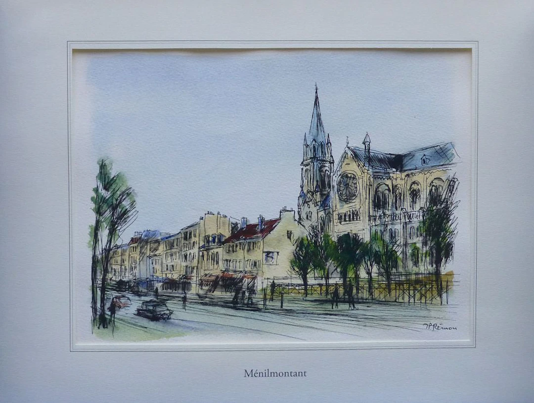 Jean Pierre REMON - Ménilmontant, 2010 - Aquarelle signée