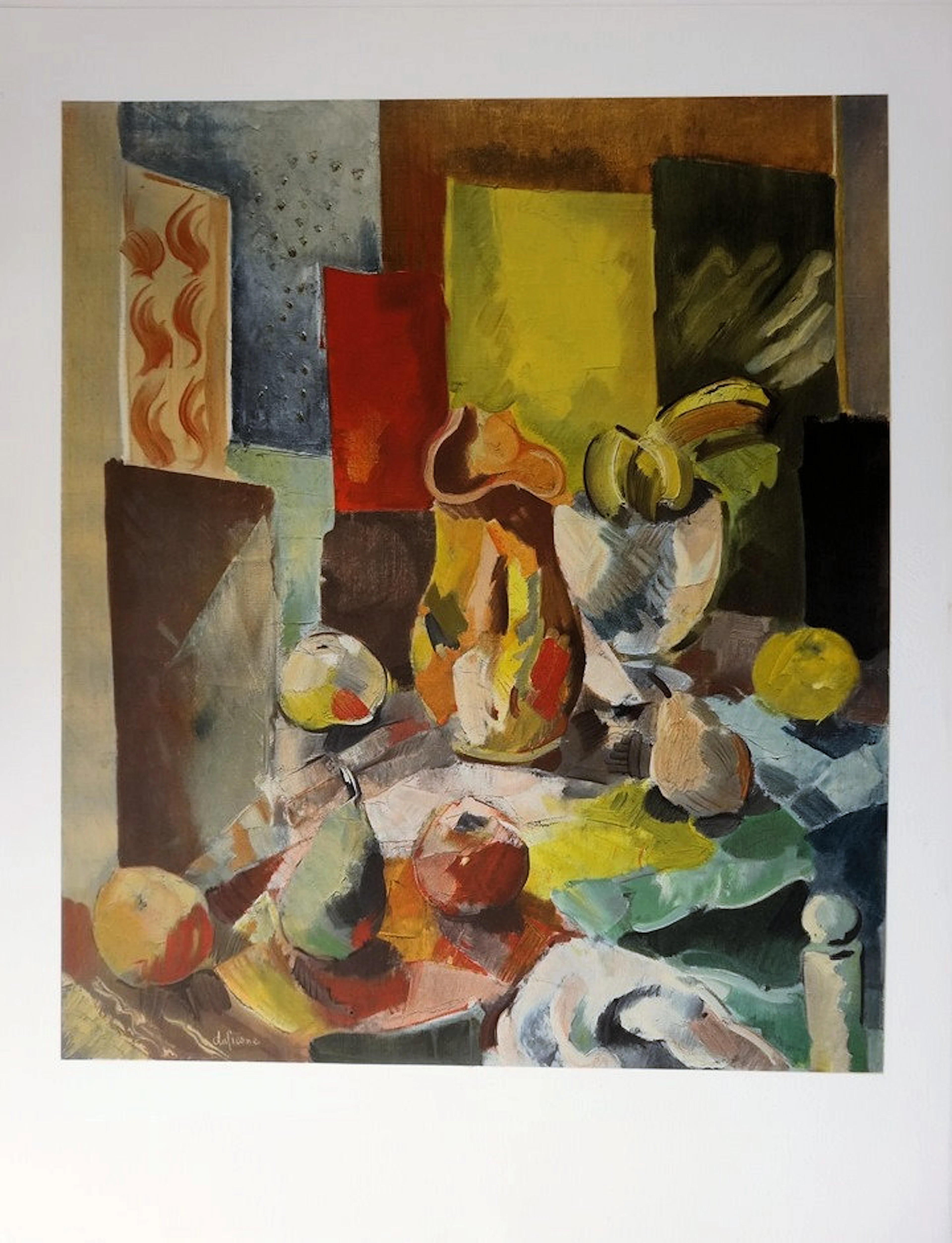 Charles DUFRESNE : Table aux pommes et aux poires - Lithographie signée