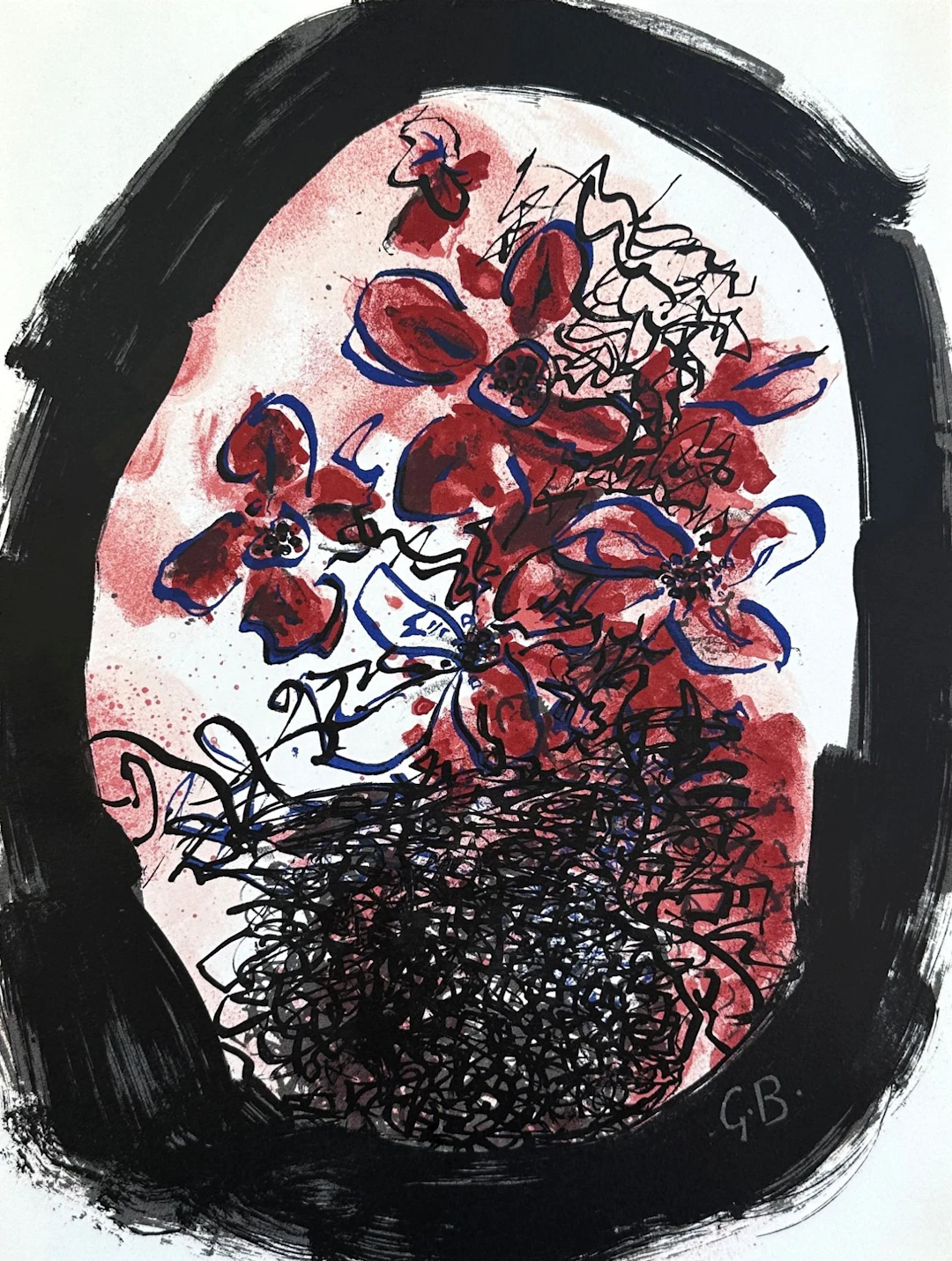 Georges BRAQUE - Bouquet de fleurs, 1961 - Lithographie originale