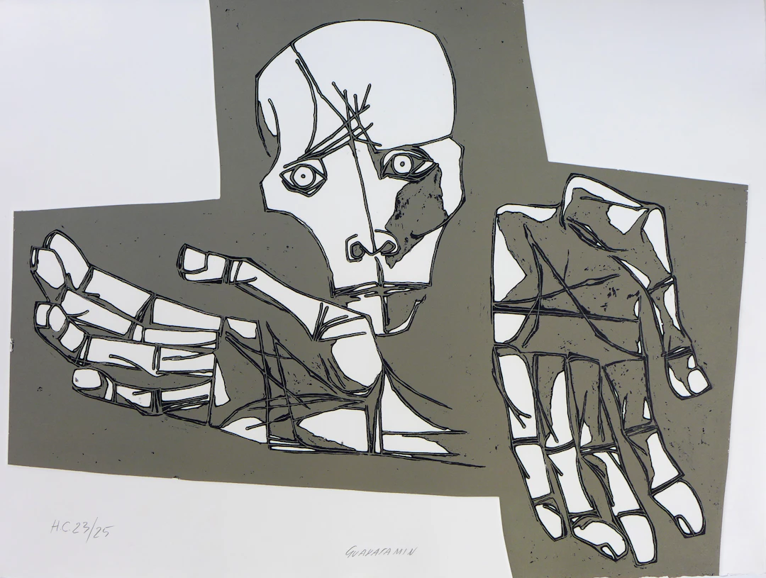 Oswaldo GUAYASAMIN - Las manos desoladas, 1973, Gravure signée