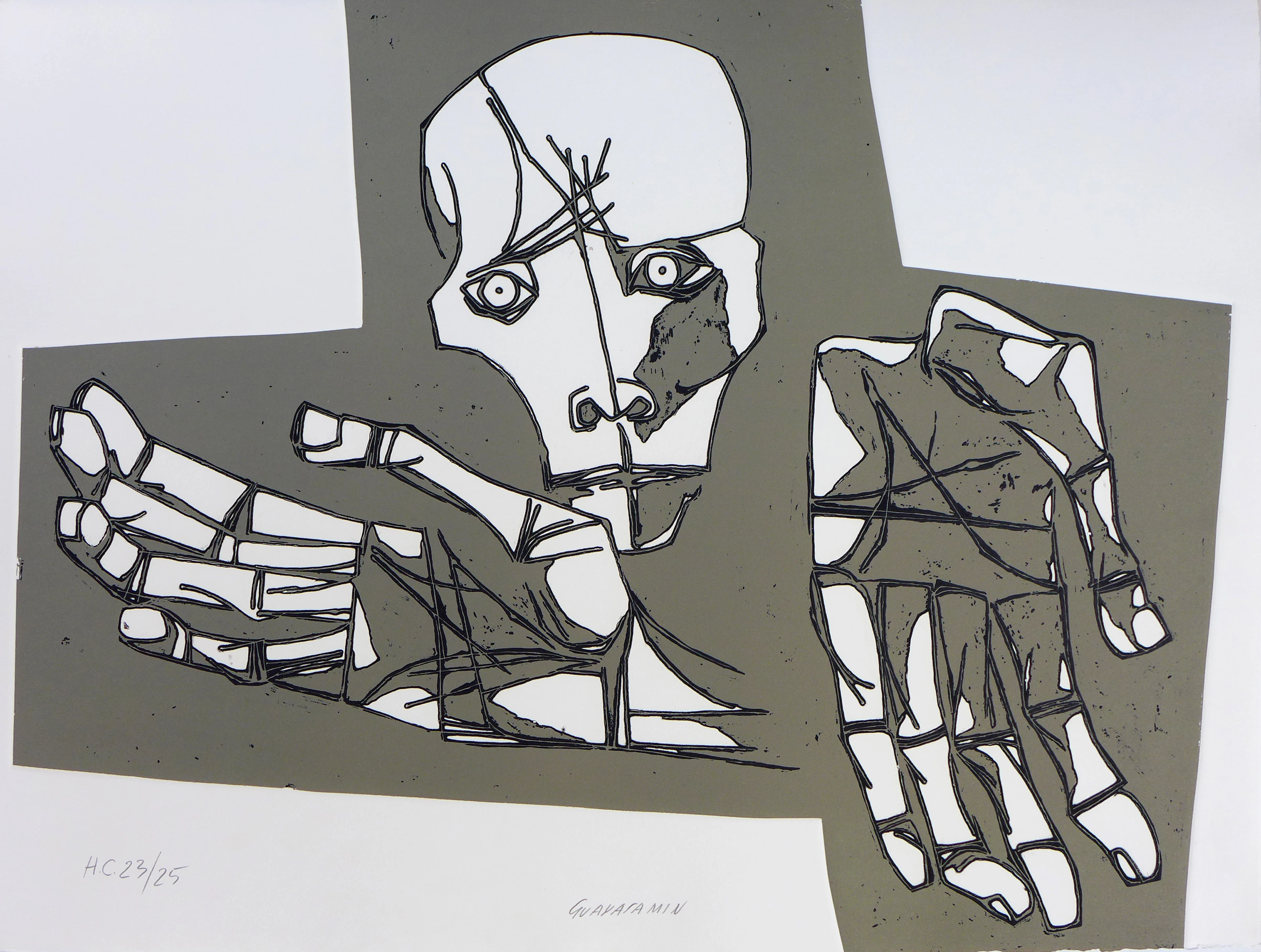 Oswaldo GUAYASAMIN - Las manos desoladas, 1973, Gravure signée