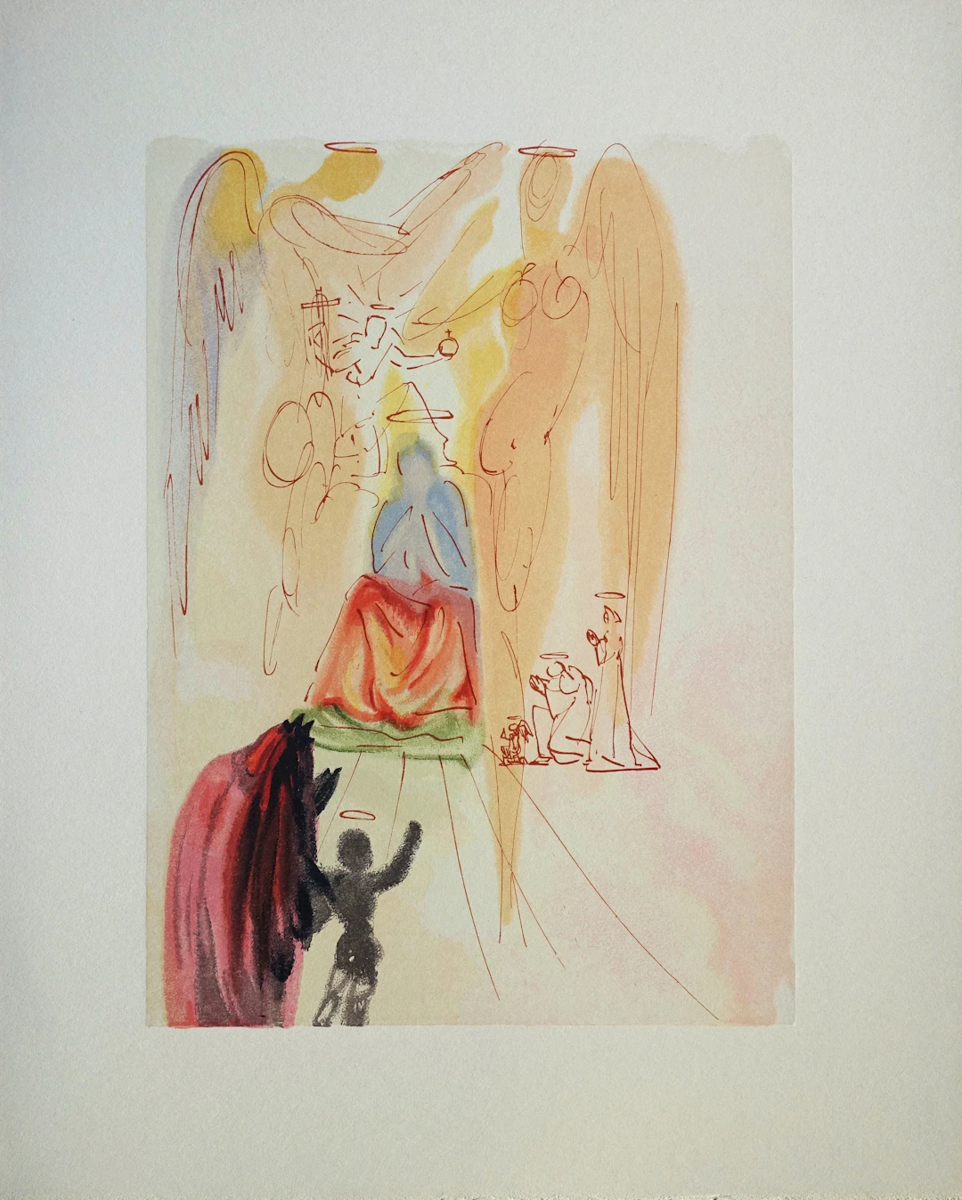 Salvador DALI : Le triomphe du Christ et de la Vierge, Bois gravé original