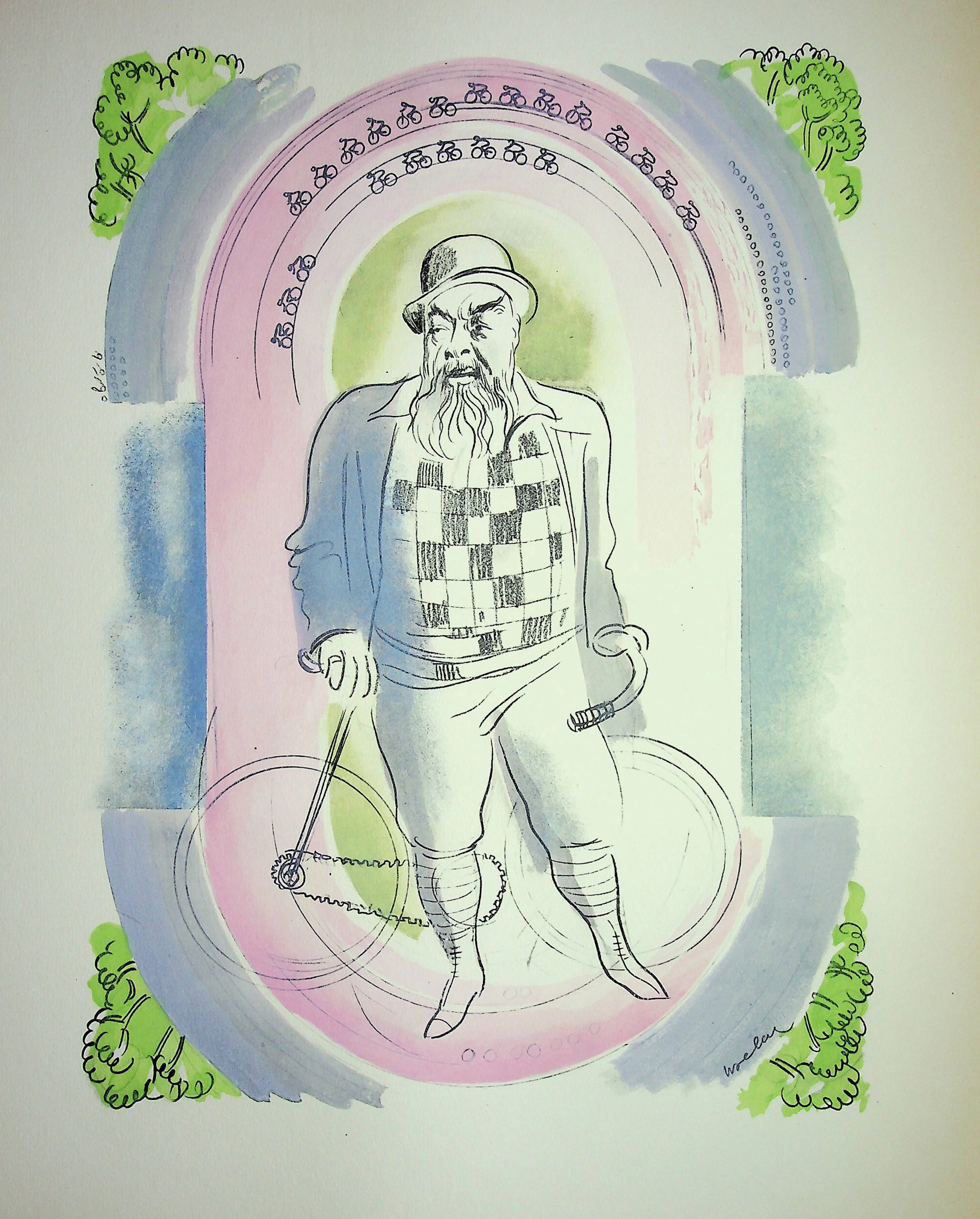 Milivoj UZELAC - Vélo, Le Cycliste - Lithographie originale signée