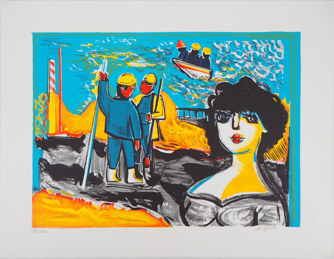 Mathilde GRANT - Hommage aux marins - Lithographie originale signée