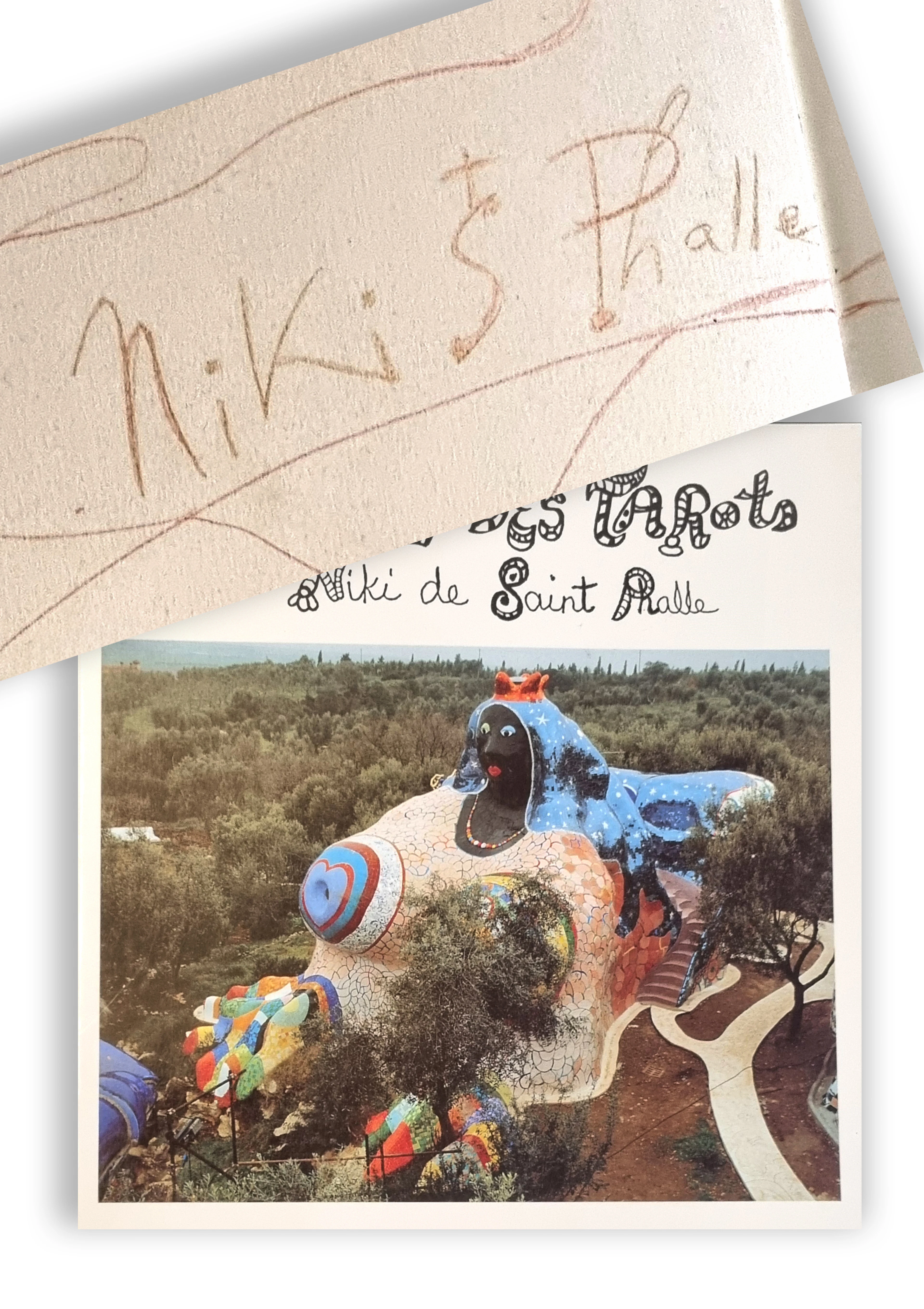 Niki de Saint Phalle, autographe et dédicace sur catalogue, 1999
