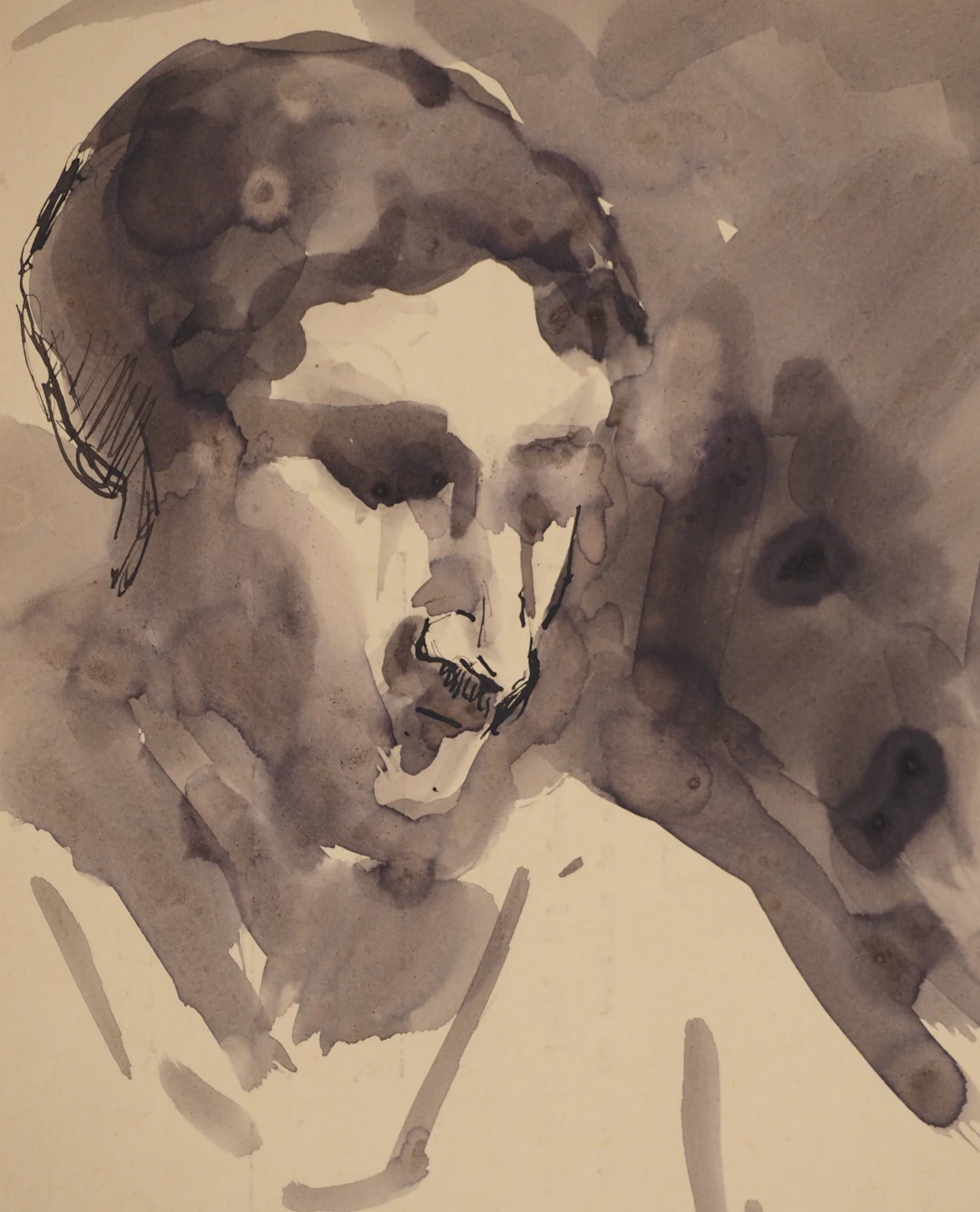 Maximilien LUCE : Jeune homme à la moustache, Dessin original signé