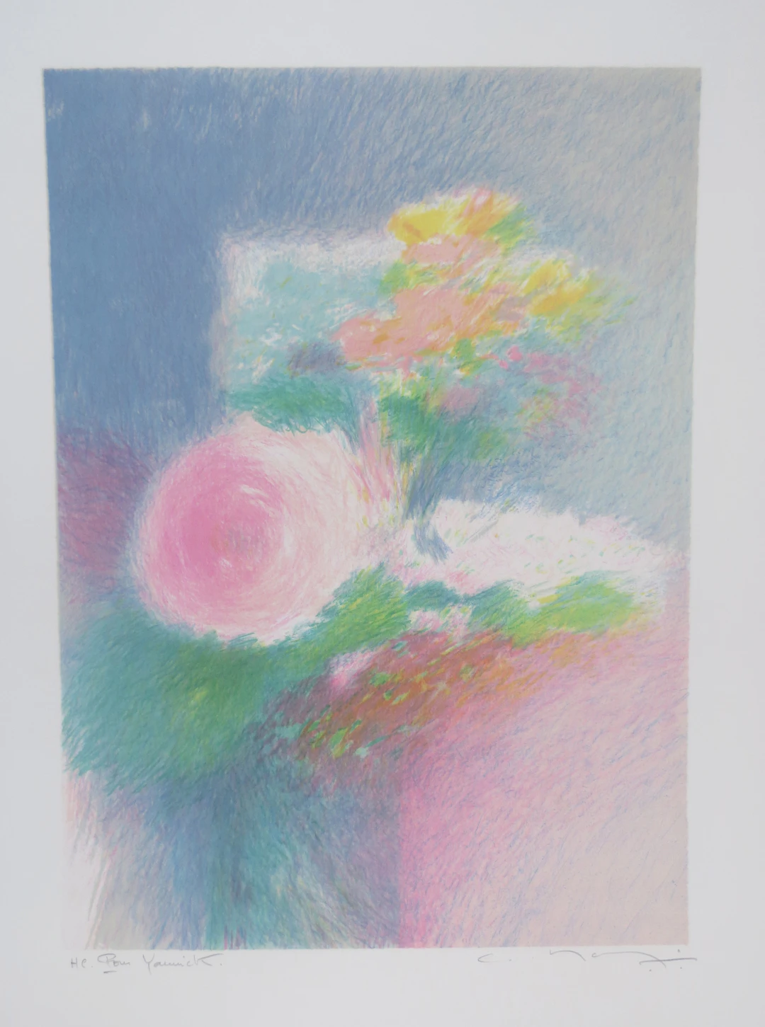 Claude MANOUKIAN - Bouquet - Lithographie signée et dédicacée