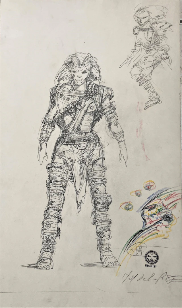 Philippe DRUILLET - Le Nom de la Rose - Dessin signé