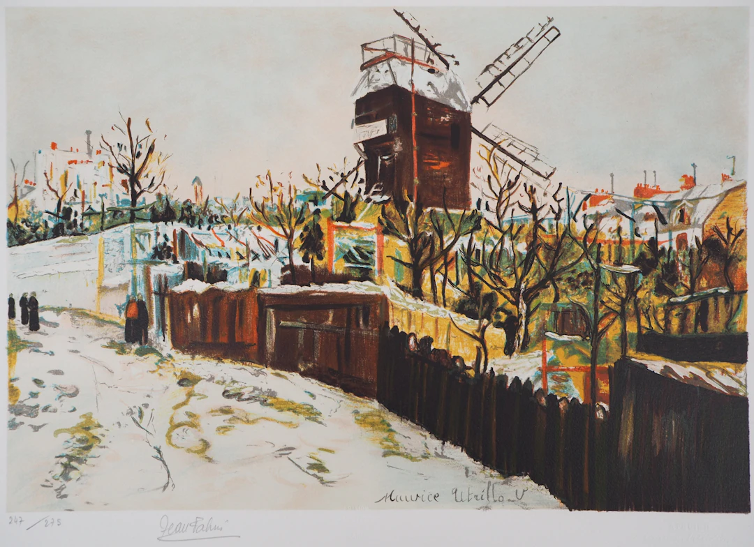 Maurice UTRILLO - Moulin de la Galette à Montmartre - Lithographie signée