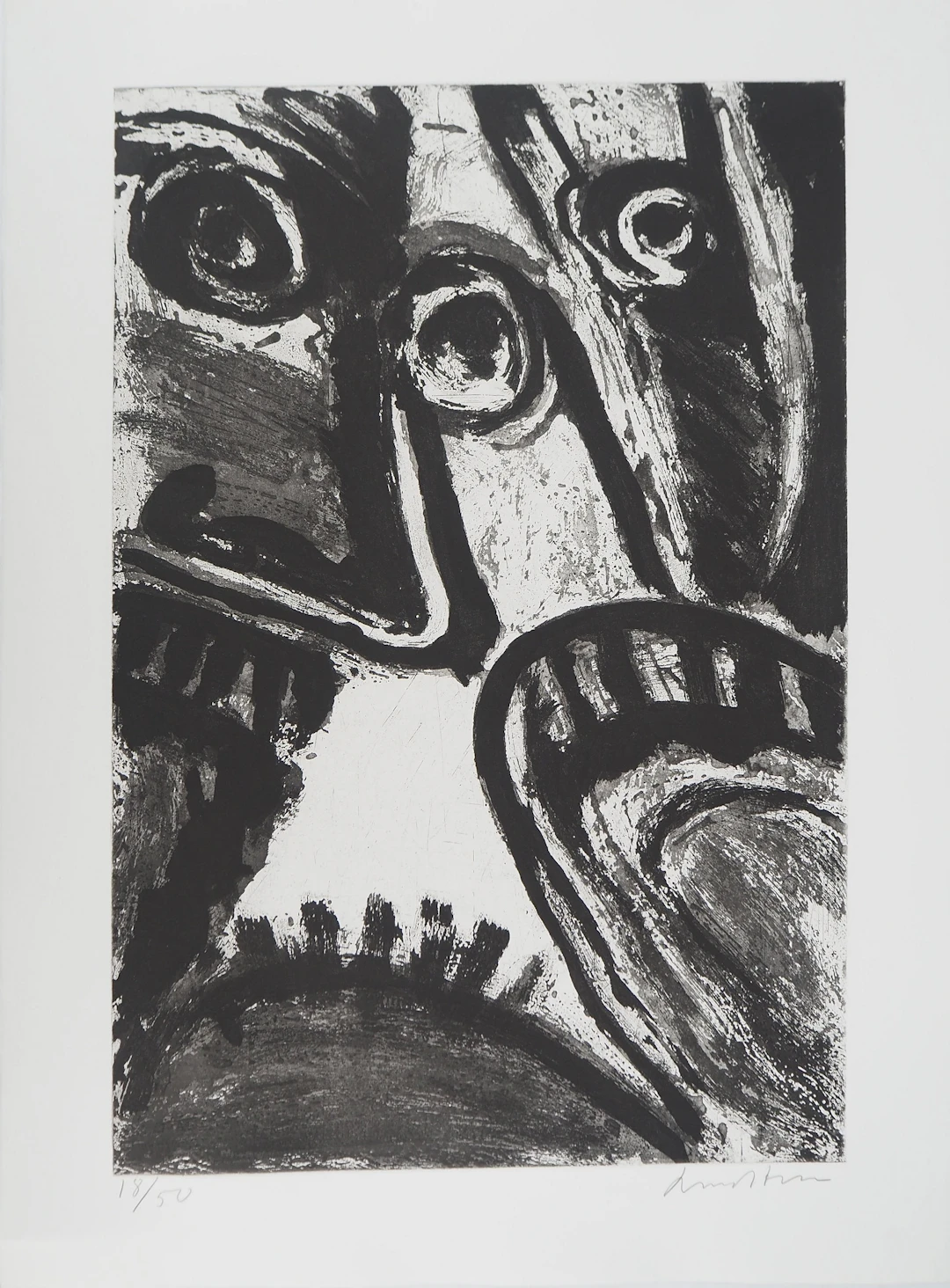 Bengt LINDSTROM : Le Masque Africain, Gravure originale signée