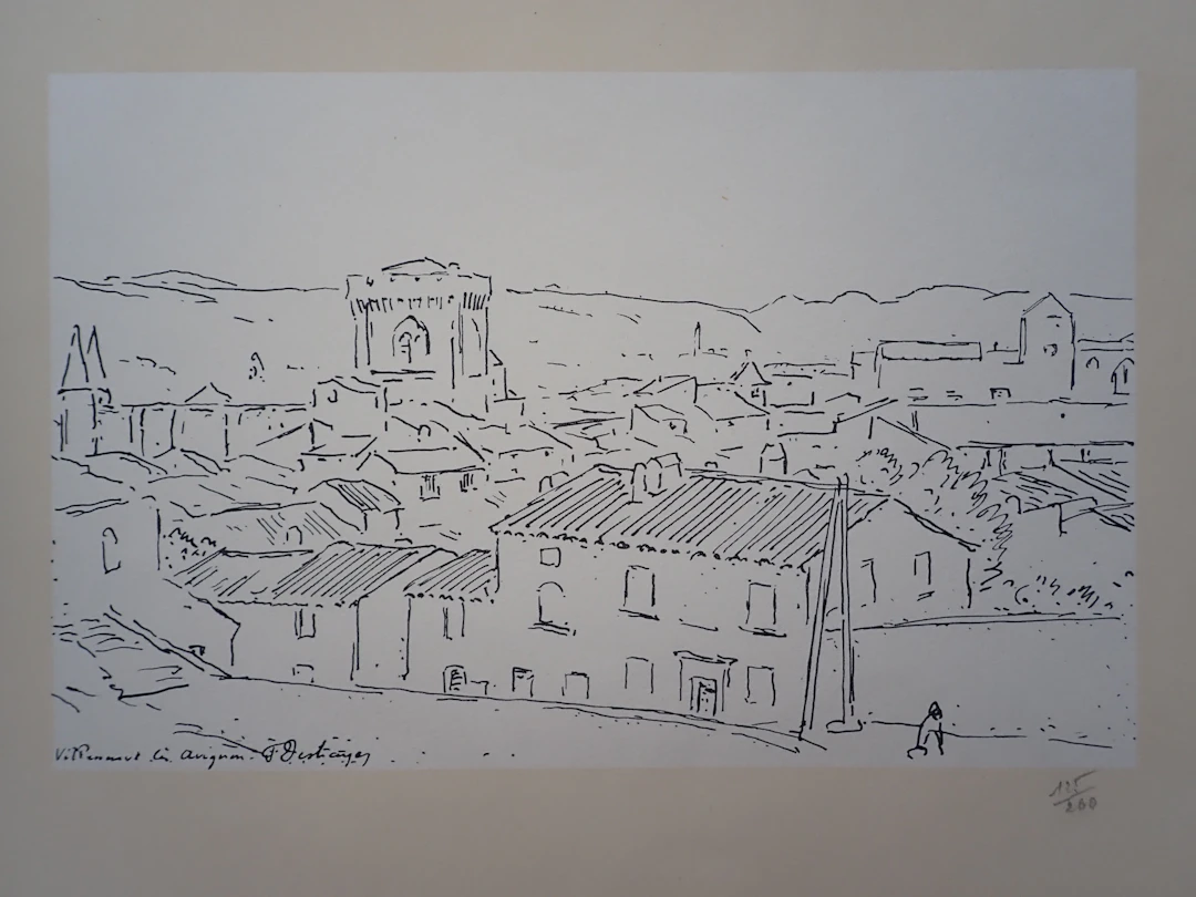 Frédéric DESHAYES (d’après) - Villeneuve les Avignon - Gravure
