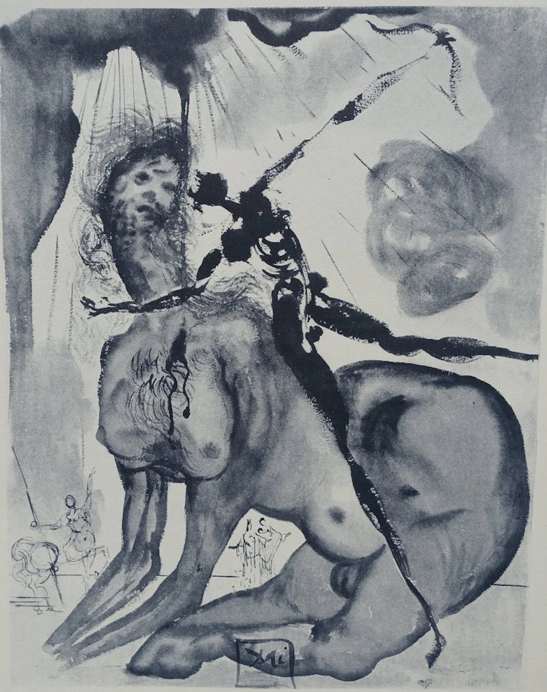 Salvador DALI : ENFER 12 - Le Minotaure - GRAVURE originale signée