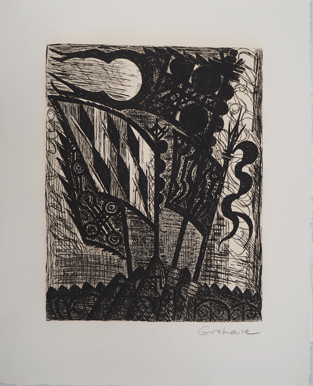 Marcel GROMAIRE - Macbeth, Shakespeare: étendards, 1958 - Eau-forte