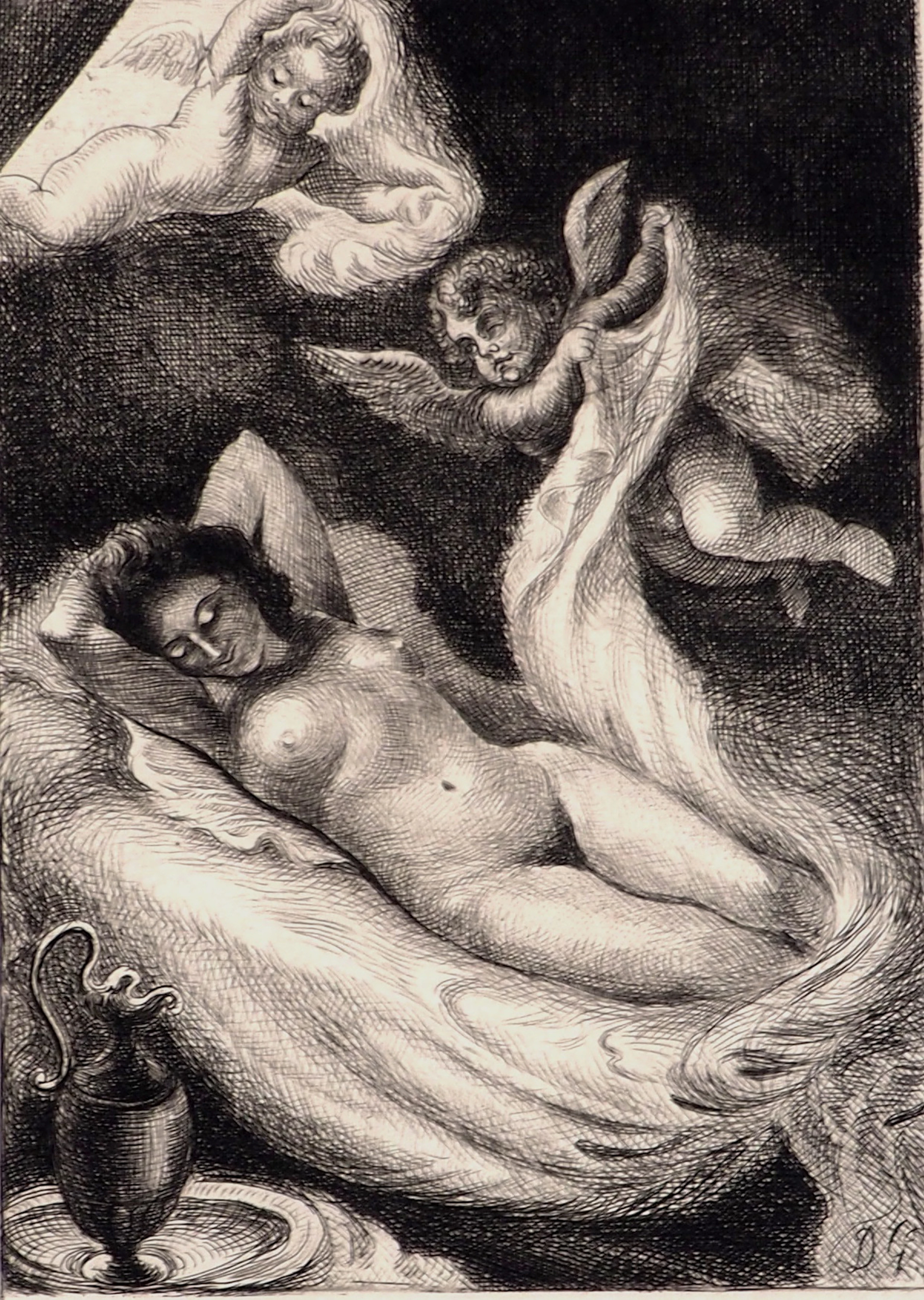 Demetrios GALANIS : Vénus endormie - Gravure originale signée