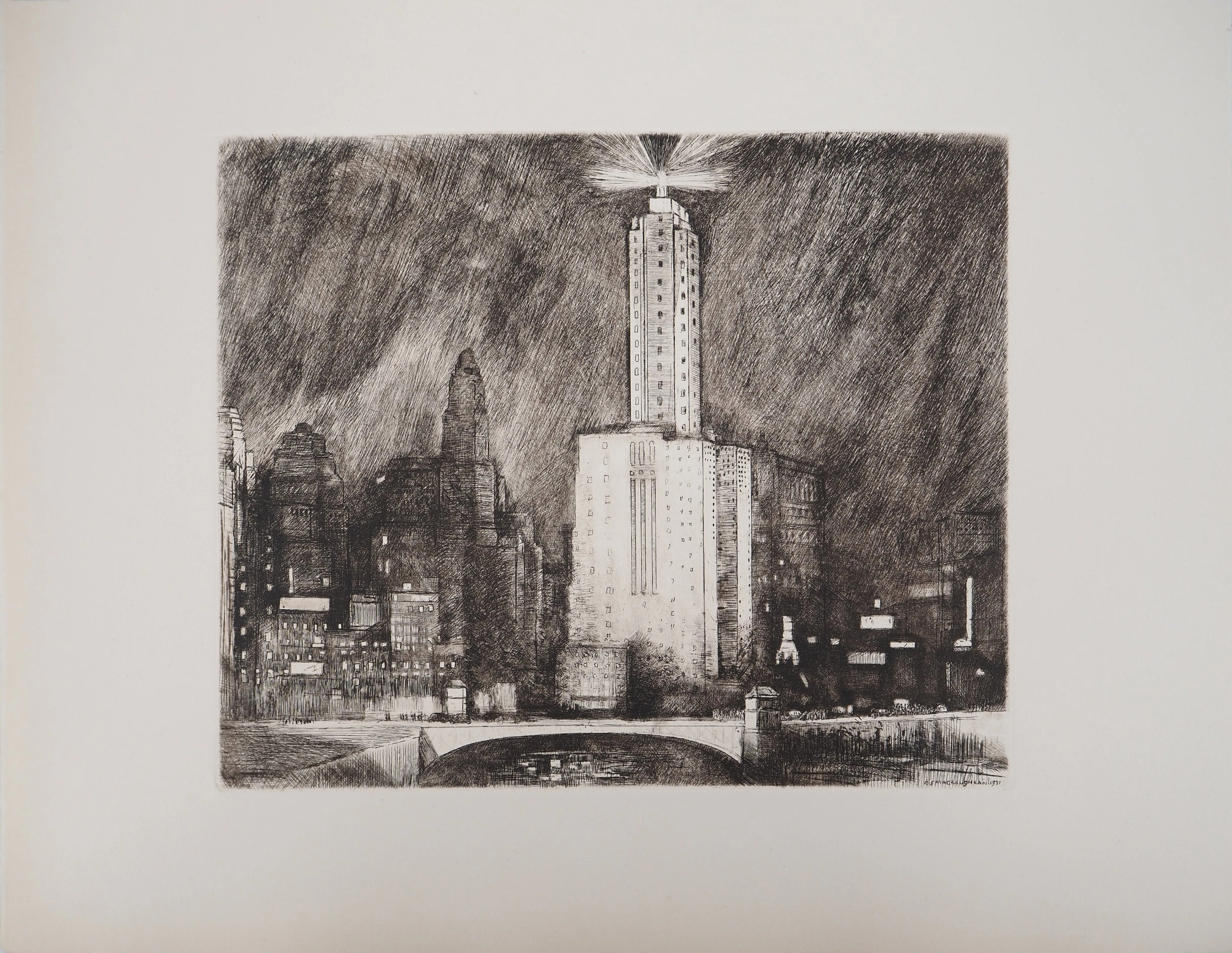 Donald Shaw MacLaughlan - Chicago : the Wacker Drive, c. 1931 - Gravure