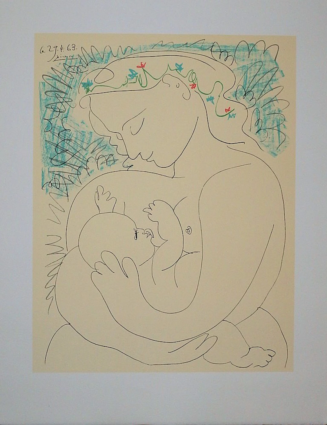 Pablo PICASSO : Maternité - Lithographie signée