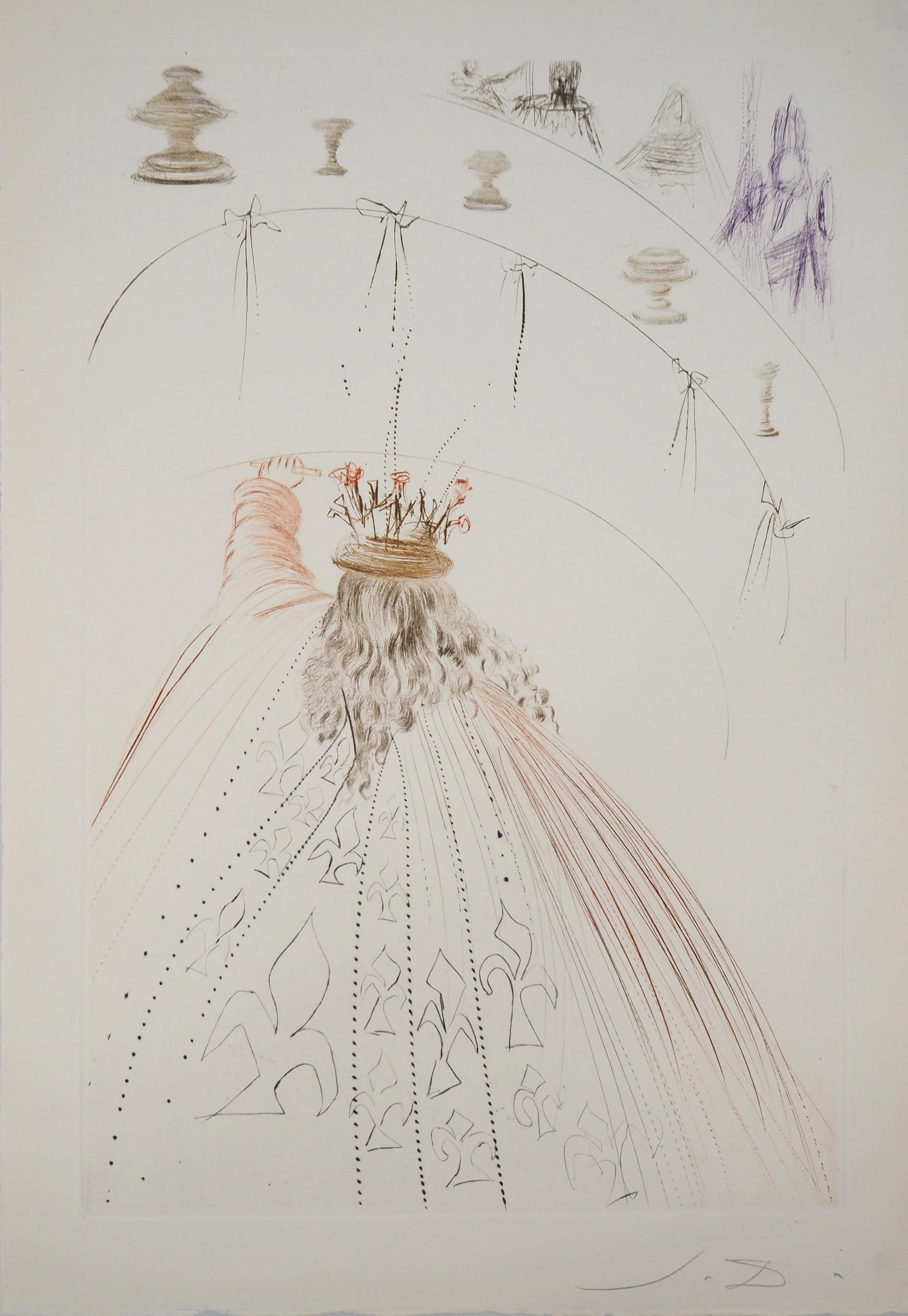 Salvador DALI : Les chevaliers du roi Arthur, 1970 - Gravure Originale Signée