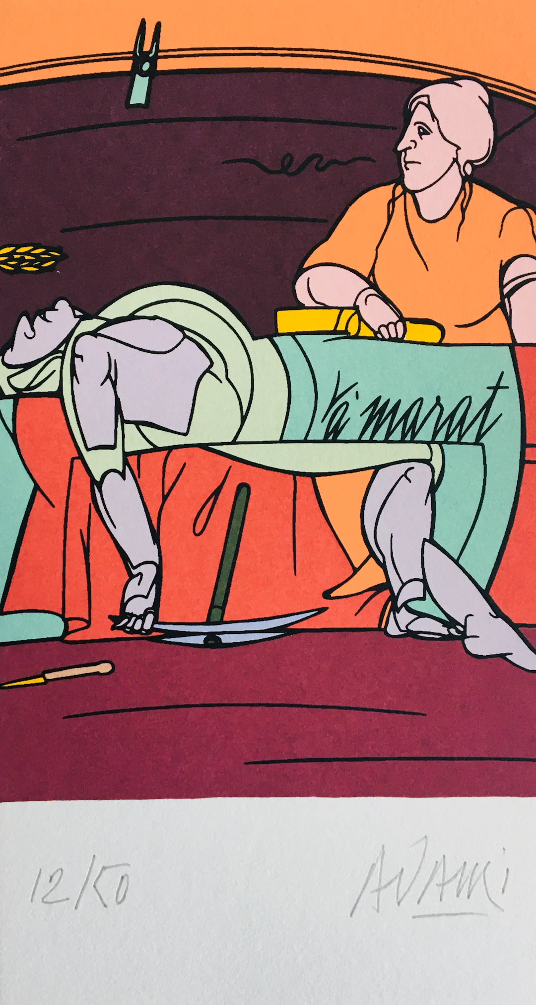 Valerio ADAMI - Eloge de Charlotte Corday, 2009 - Sérigraphie originale signée