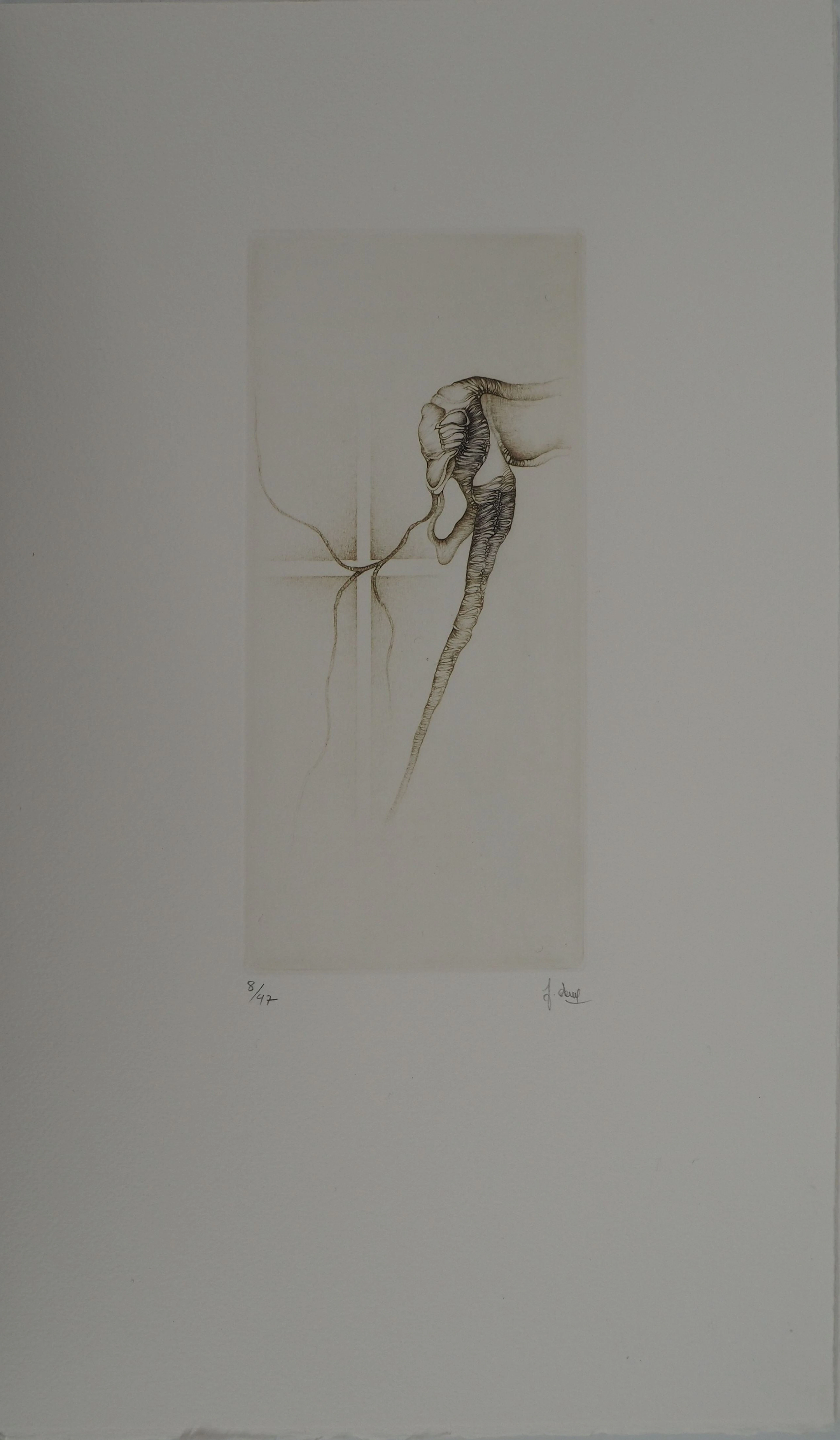 Fred DEUX : Les racines, Gravure originale signée